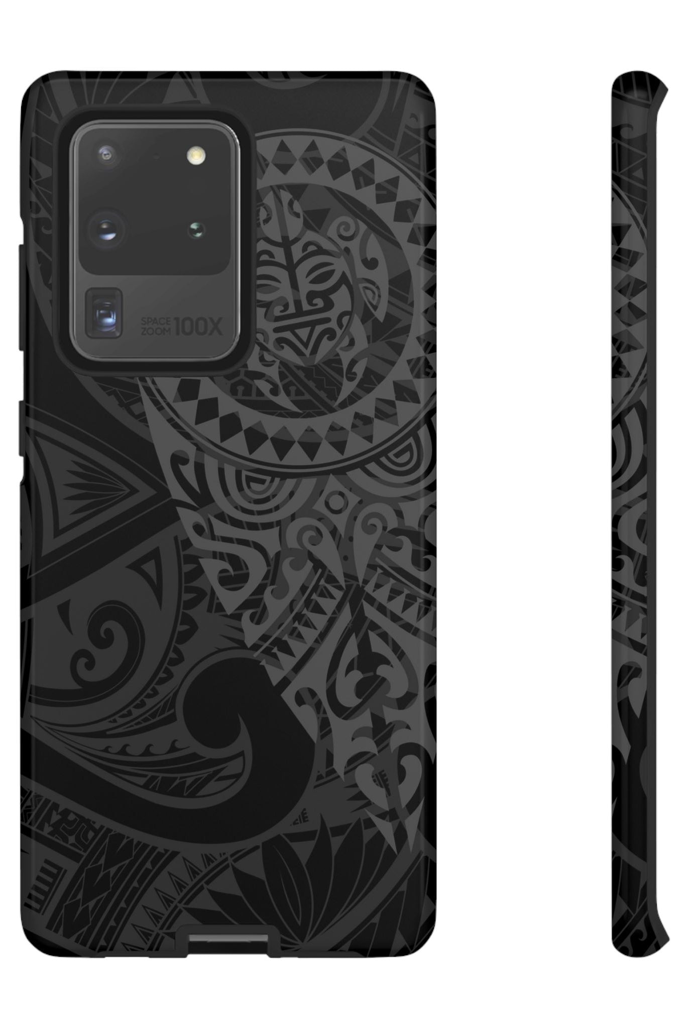 Tribal Guardian Tough Samsung Galaxy Case Samsung Galaxy S20 Ultra Glossy - Hawaiian Black on Black Polynesian Tribal Design - The Local Banyan