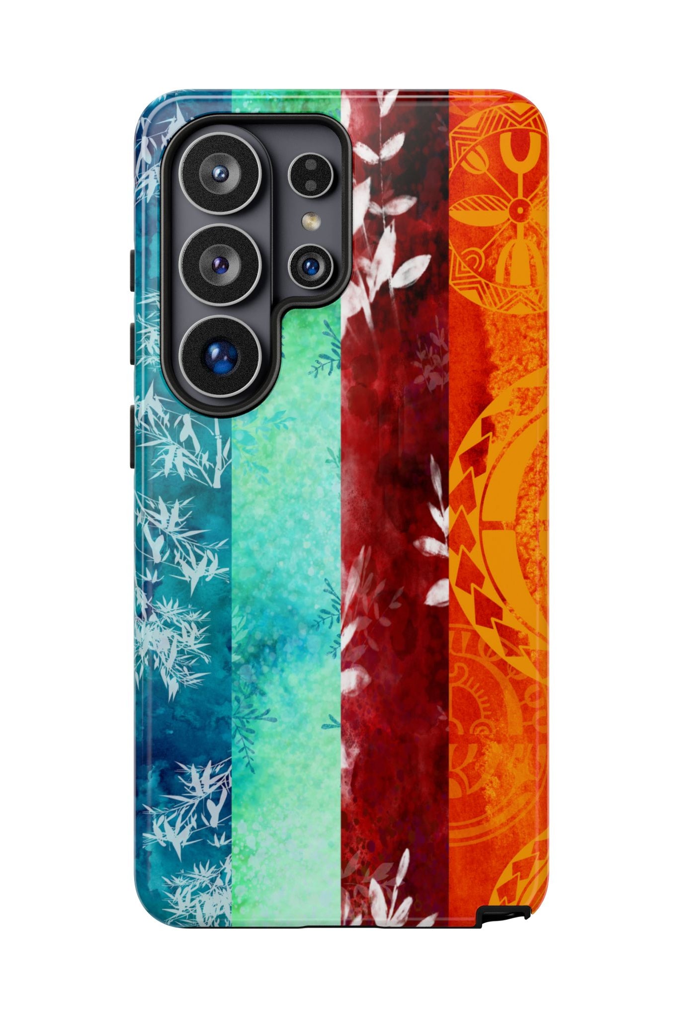 Island Vibes Tough Samsung Galaxy Case Side View - Dual Layer Drop Protection Hawaiian Phone Case - The Local Banyan