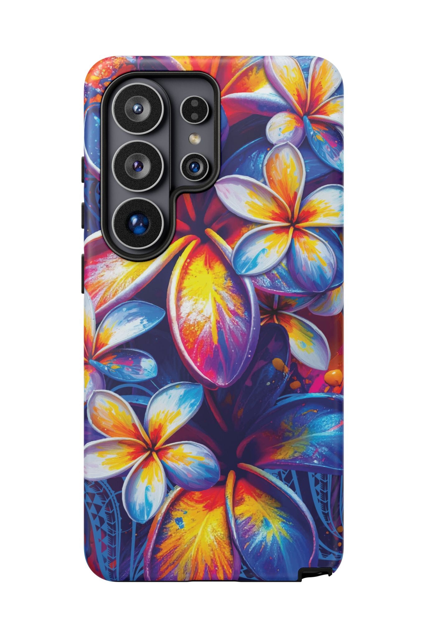 Sunset Ink Tough Samsung Galaxy Case Samsung Galaxy S26 Ultra Matte - Hawaiian Plumeria Street Art Graffiti Tropical Design - The Local Banyan