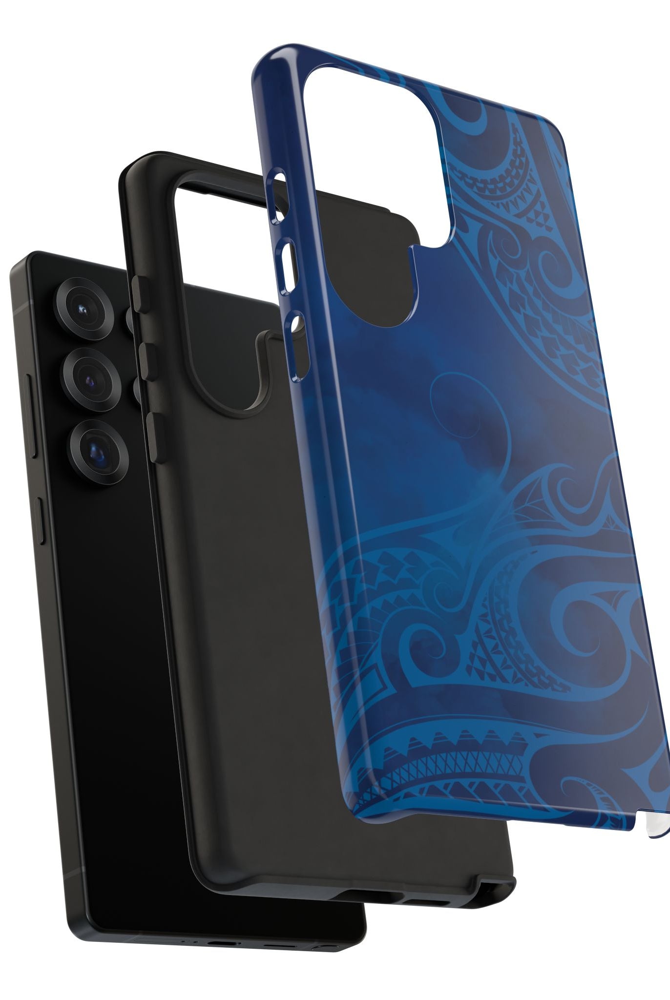 Kai Legacy Tough Samsung Galaxy Case Detail View - Hawaiian Ocean Blue Polynesian Tribal Design Close Up - The Local Banyan
