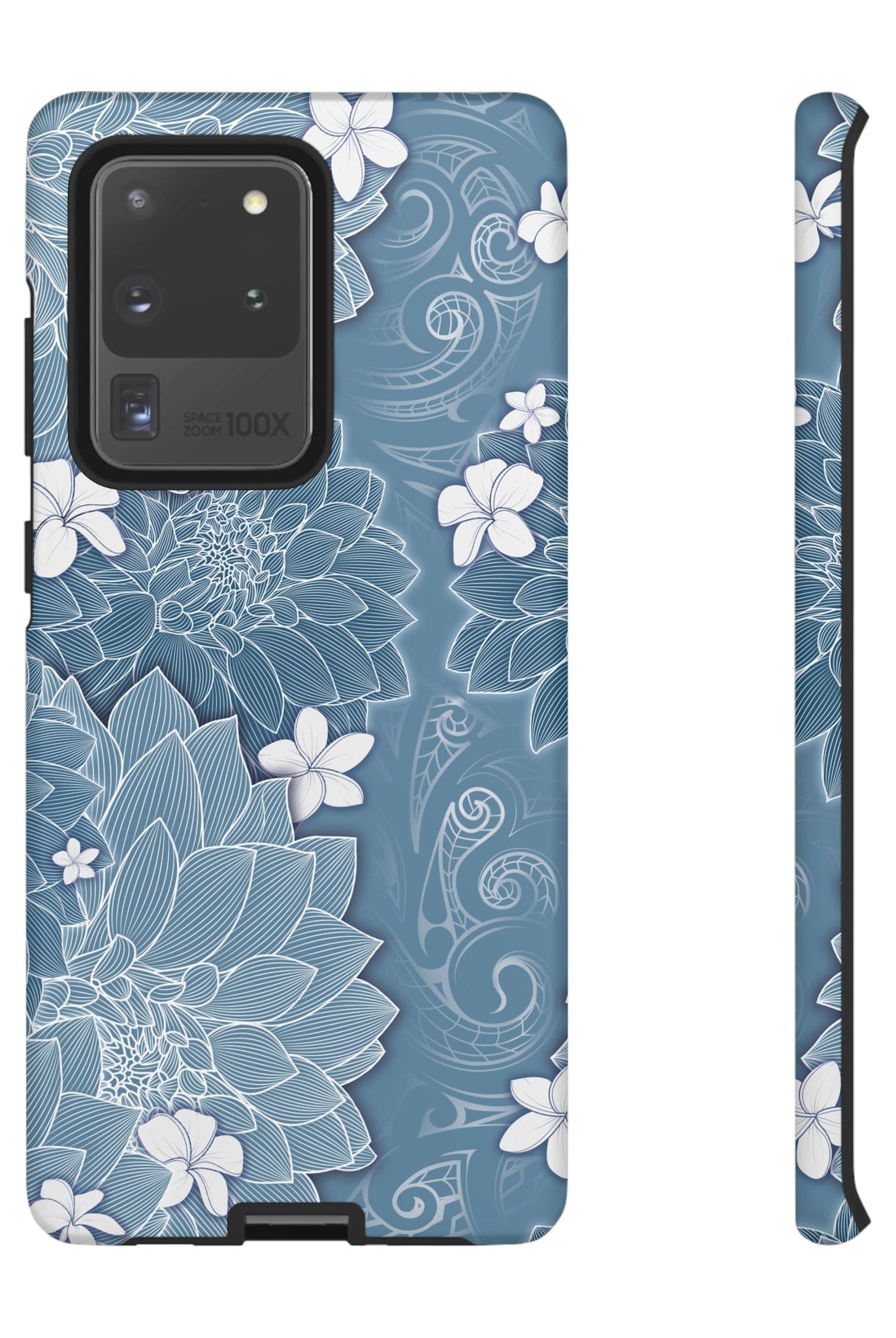 Pua La Tough Samsung Galaxy Case Samsung Galaxy S20 Ultra Matte - Hawaiian Golden Hibiscus Sun Flower Sapphire Design - The Local Banyan