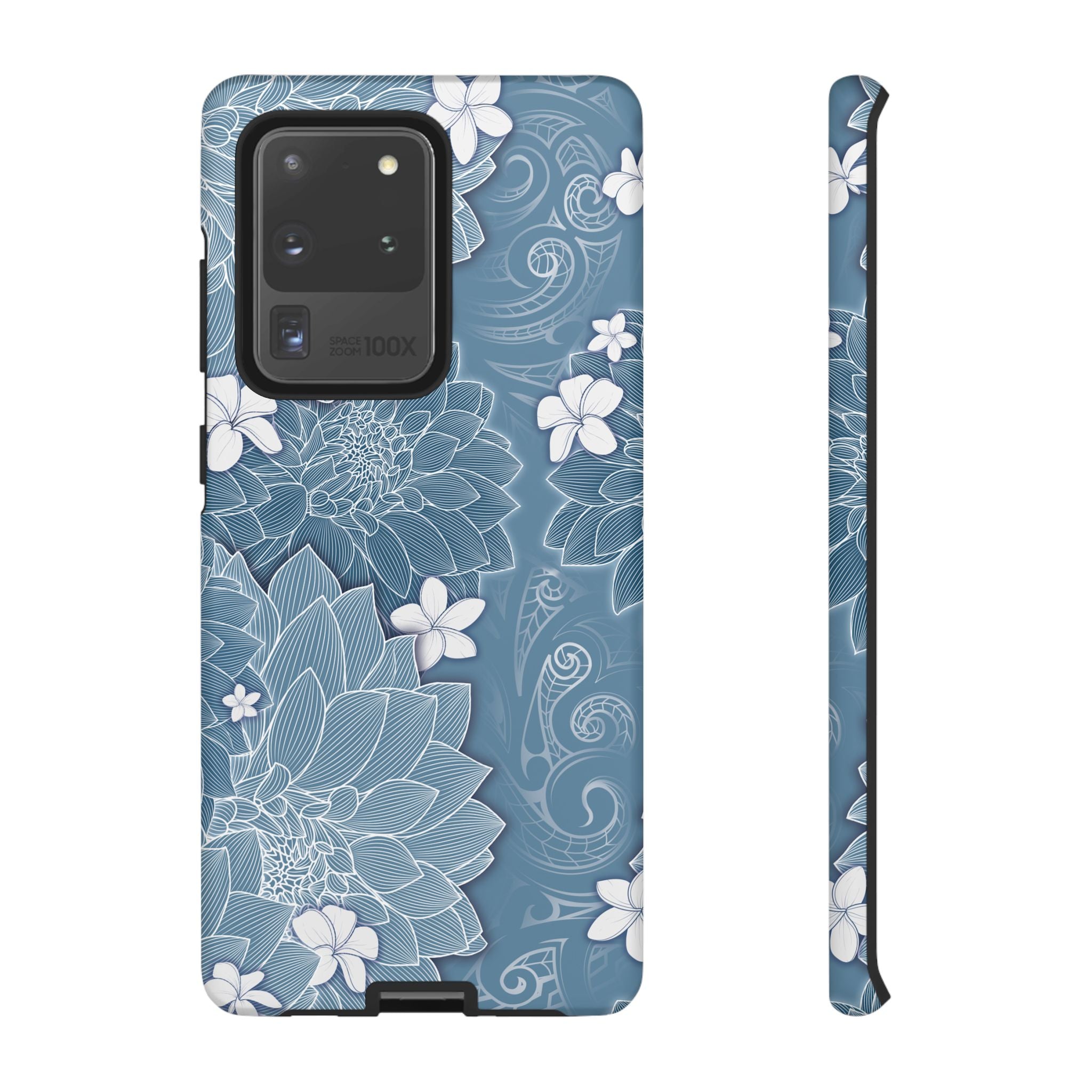 Pua La Tough Samsung Galaxy Case Samsung Galaxy S20 Ultra Matte - Hawaiian Golden Hibiscus Sun Flower Sapphire Design - The Local Banyan