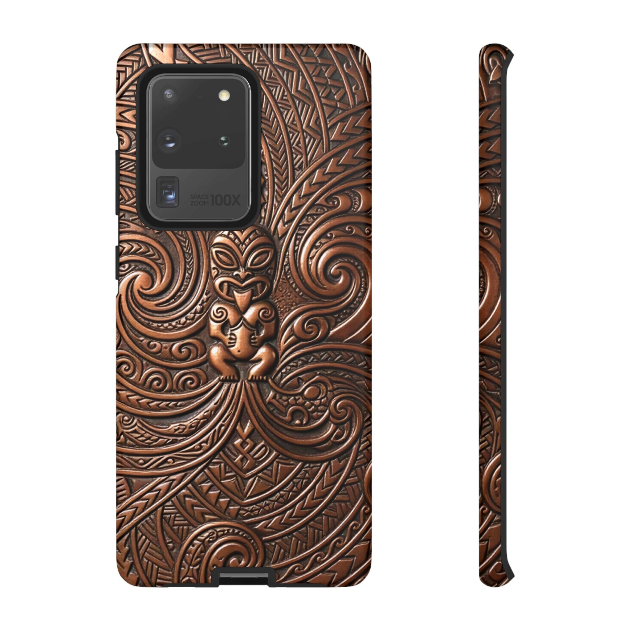 Paa Guardian Tough Samsung Galaxy Case Samsung Galaxy S20 Ultra Matte - Hawaiian Copper Carved Tiki Polynesian Design - The Local Banyan
