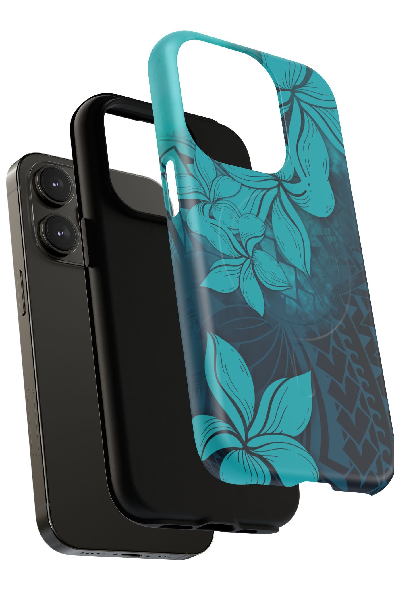 Moana Bloom MagSafe iPhone Case Side View - Dual Layer Drop Protection Hawaiian Phone Case - The Local Banyan