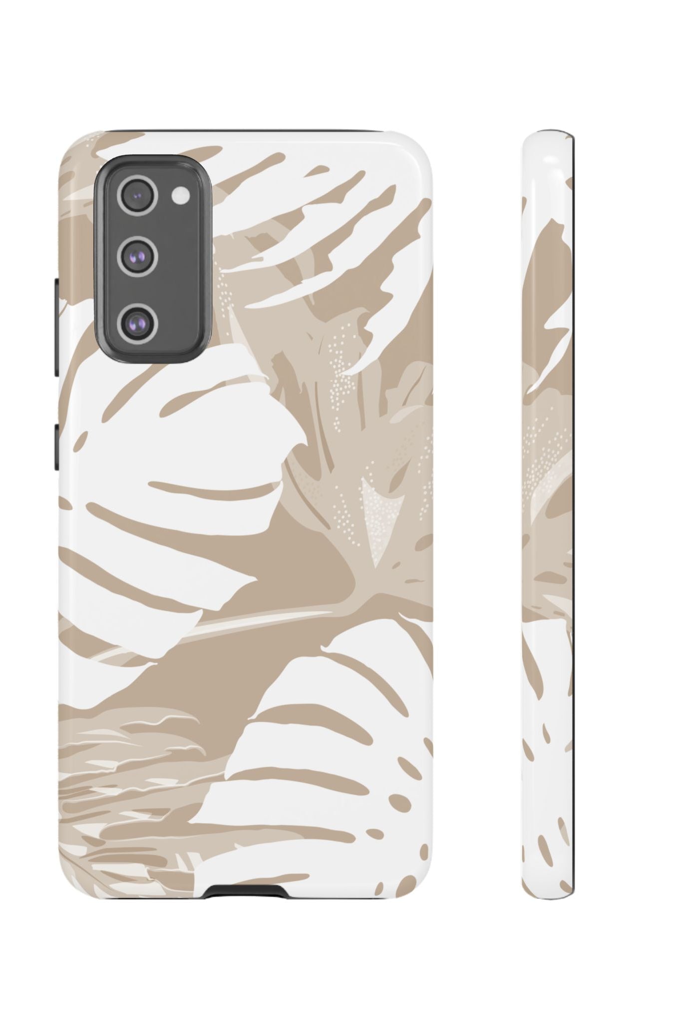 Exotic Monstera Tough Samsung Galaxy Case Samsung Galaxy S20 FE Glossy - Hawaiian Tropical Monstera Botanical Neutral Design - The Local Banyan