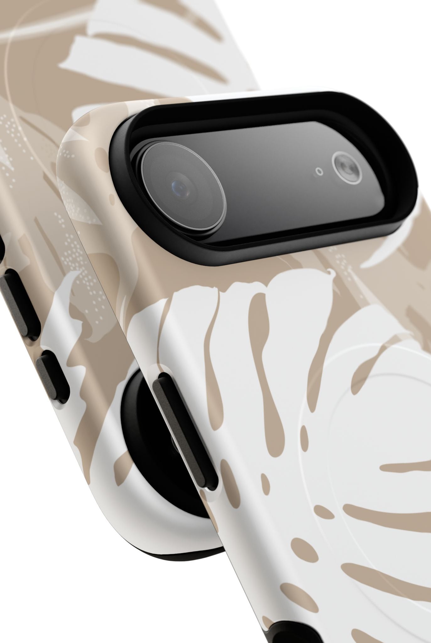 Exotic Monstera MagSafe iPhone Case Side View - Dual Layer Drop Protection Hawaiian Phone Case - The Local Banyan