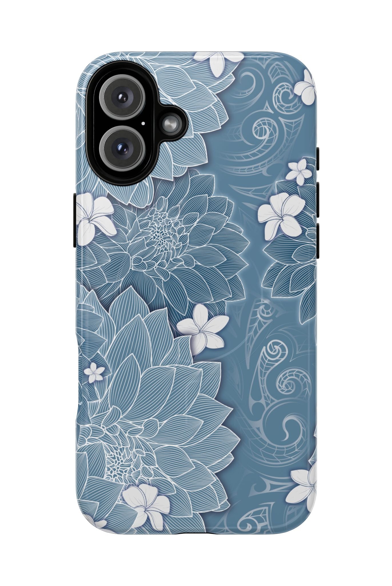 Pua La MagSafe iPhone Case iPhone 16 Plus Glossy - Hawaiian Golden Hibiscus Sun Flower Sapphire Design - The Local Banyan
