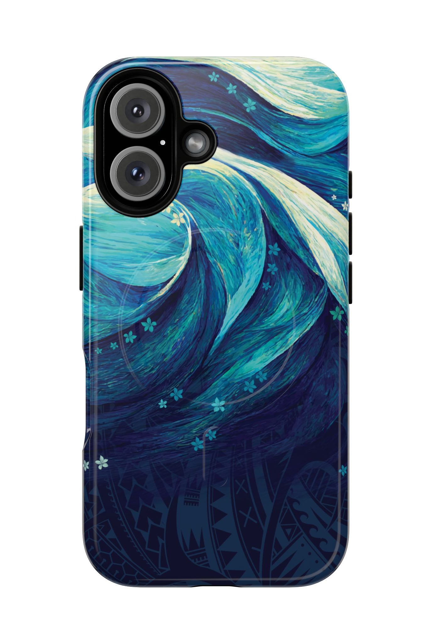 Eternal Mana MagSafe iPhone Case iPhone 16 Glossy - Hawaiian Ocean Wave Polynesian Tribal Design - The Local Banyan