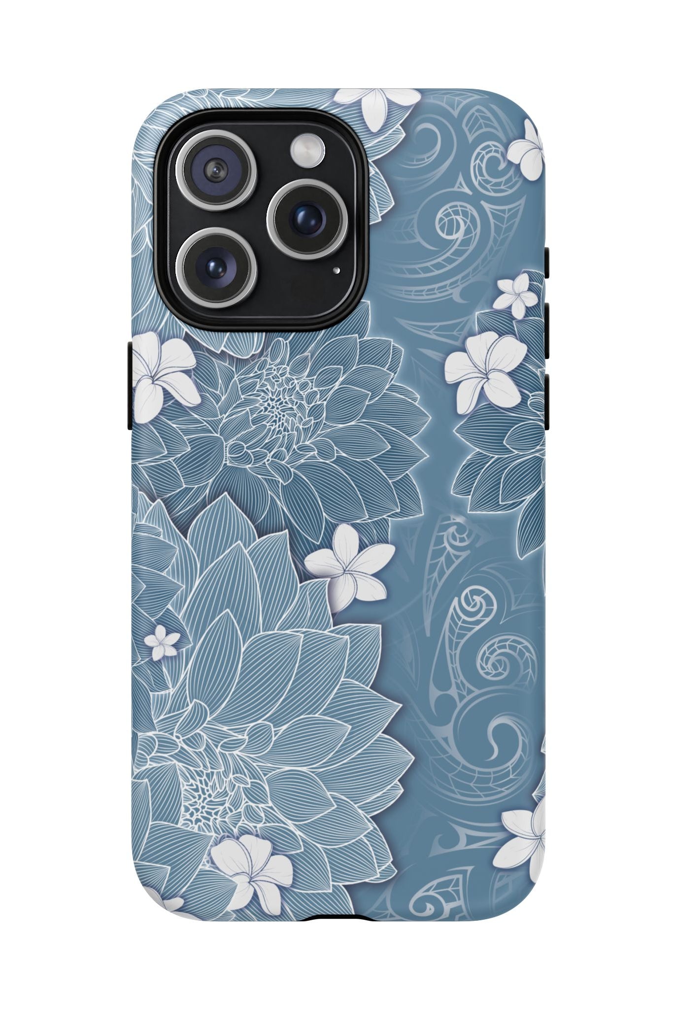 Pua La MagSafe iPhone Case iPhone 15 Pro Max Matte - Hawaiian Golden Hibiscus Sun Flower Sapphire Design - The Local Banyan