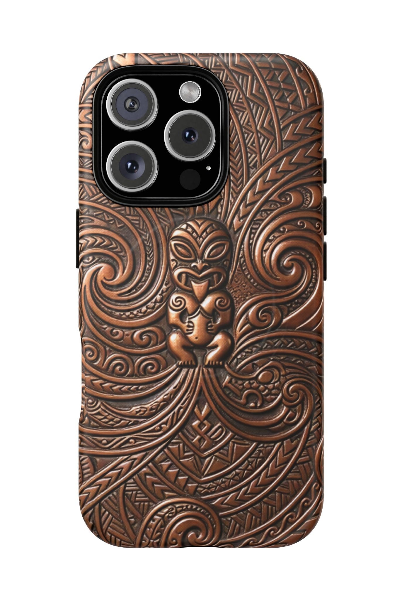 Paa Guardian MagSafe iPhone Case iPhone 16 Pro Matte - Hawaiian Copper Carved Tiki Polynesian Design - The Local Banyan