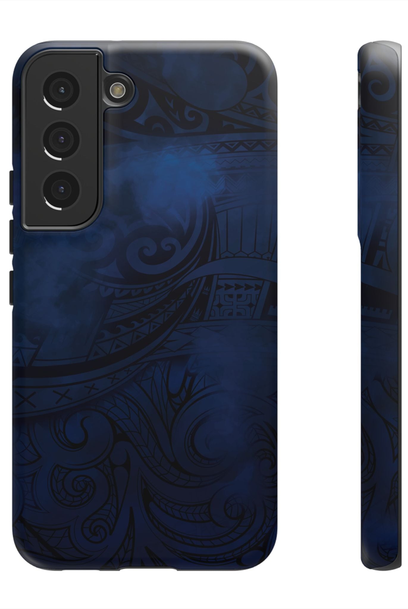 Midnight Essence Tough Samsung Galaxy Case Samsung Galaxy S22 Matte - Hawaiian Midnight Navy Polynesian Tribal Design - The Local Banyan