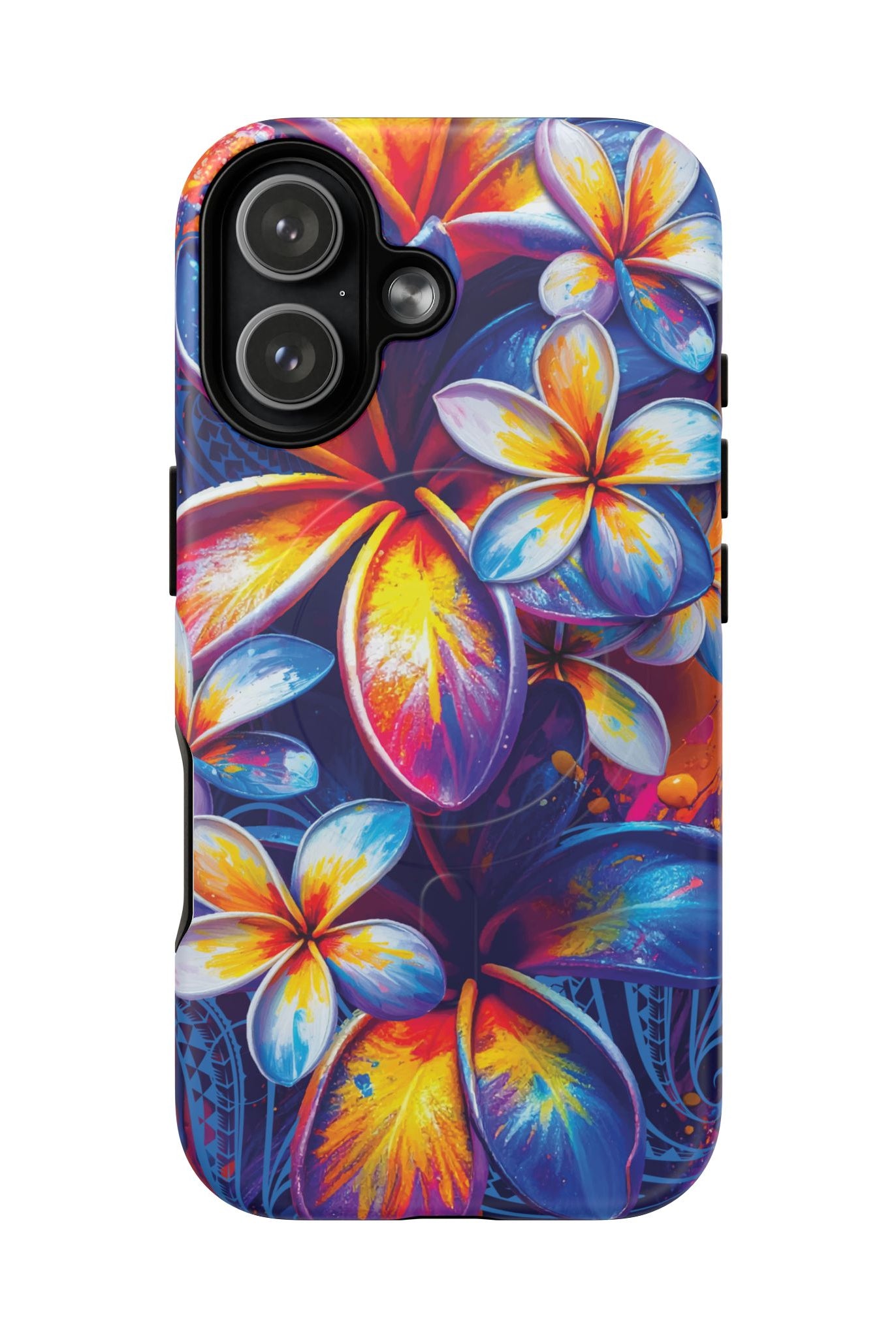 Sunset Ink MagSafe iPhone Case iPhone 17 Matte - Hawaiian Plumeria Street Art Graffiti Tropical Design - The Local Banyan