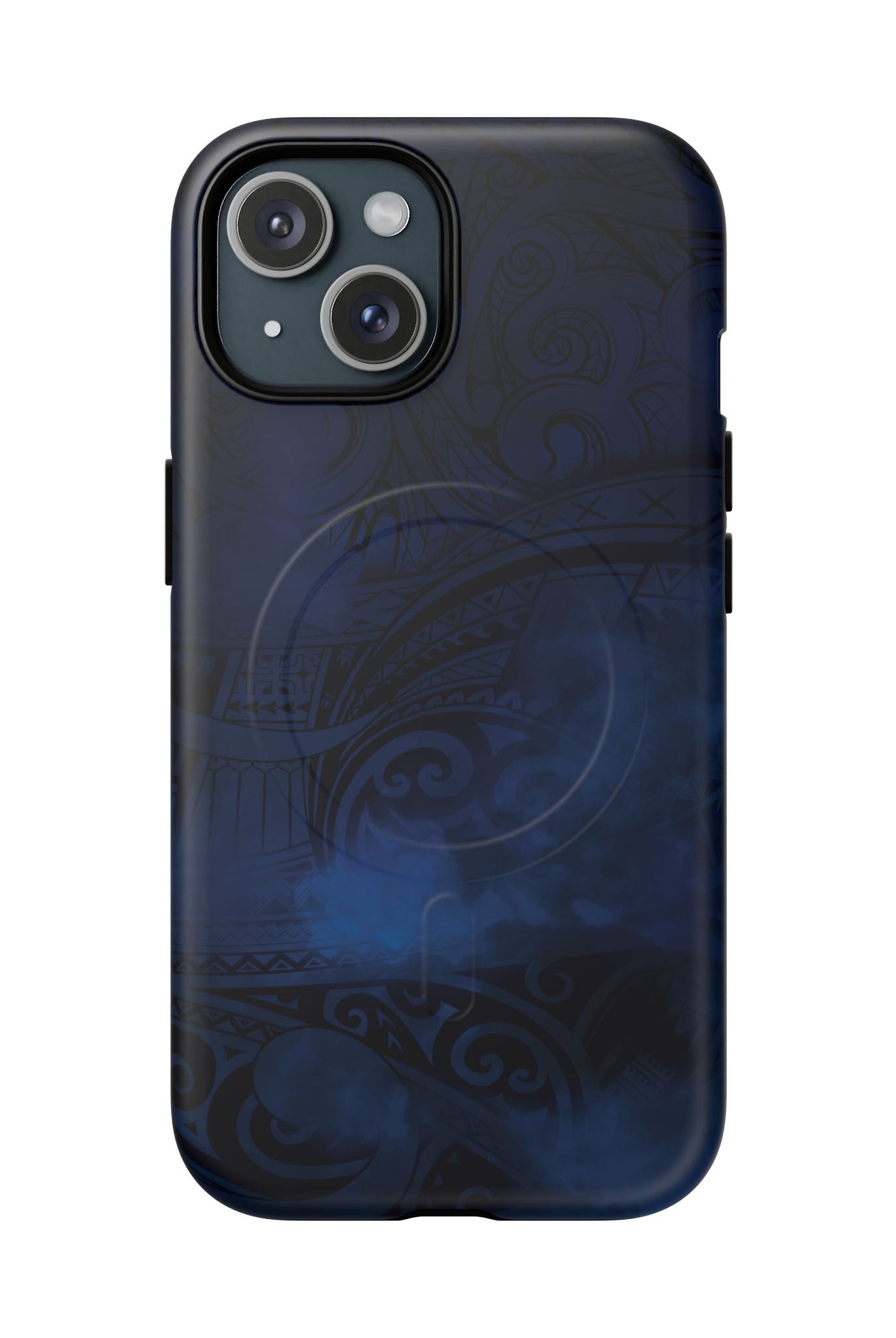 Midnight Essence MagSafe iPhone Case iPhone 15 Matte - Hawaiian Midnight Navy Polynesian Tribal Design - The Local Banyan