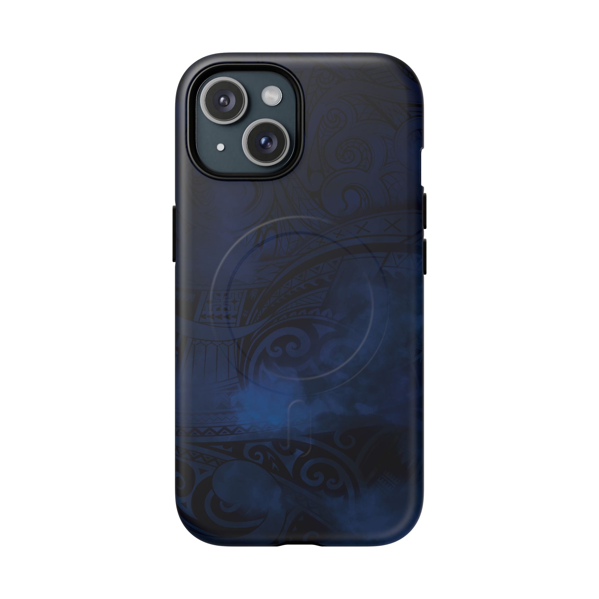 Midnight Essence MagSafe iPhone Case iPhone 15 Matte - Hawaiian Midnight Navy Polynesian Tribal Design - The Local Banyan
