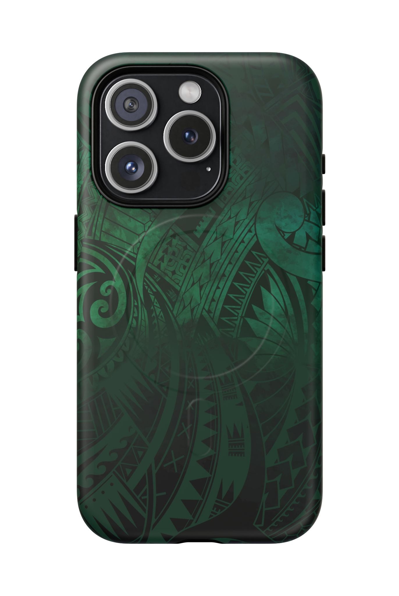Nahele Spirit MagSafe iPhone Case iPhone 15 Pro Matte - Hawaiian Forest Green Polynesian Tribal Design - The Local Banyan