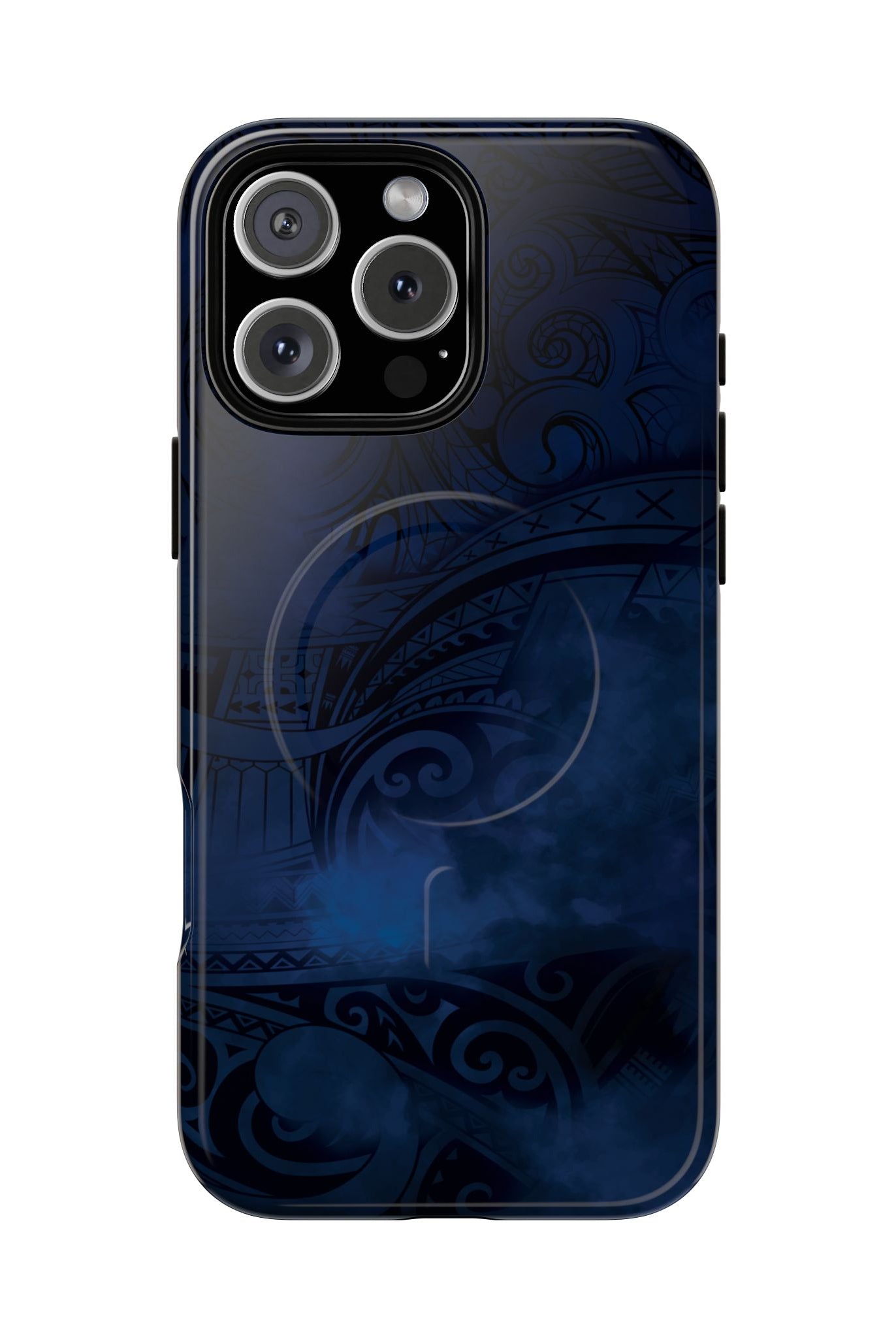 Midnight Essence MagSafe iPhone Case iPhone 16 Pro Max Glossy - Hawaiian Midnight Navy Polynesian Tribal Design - The Local Banyan