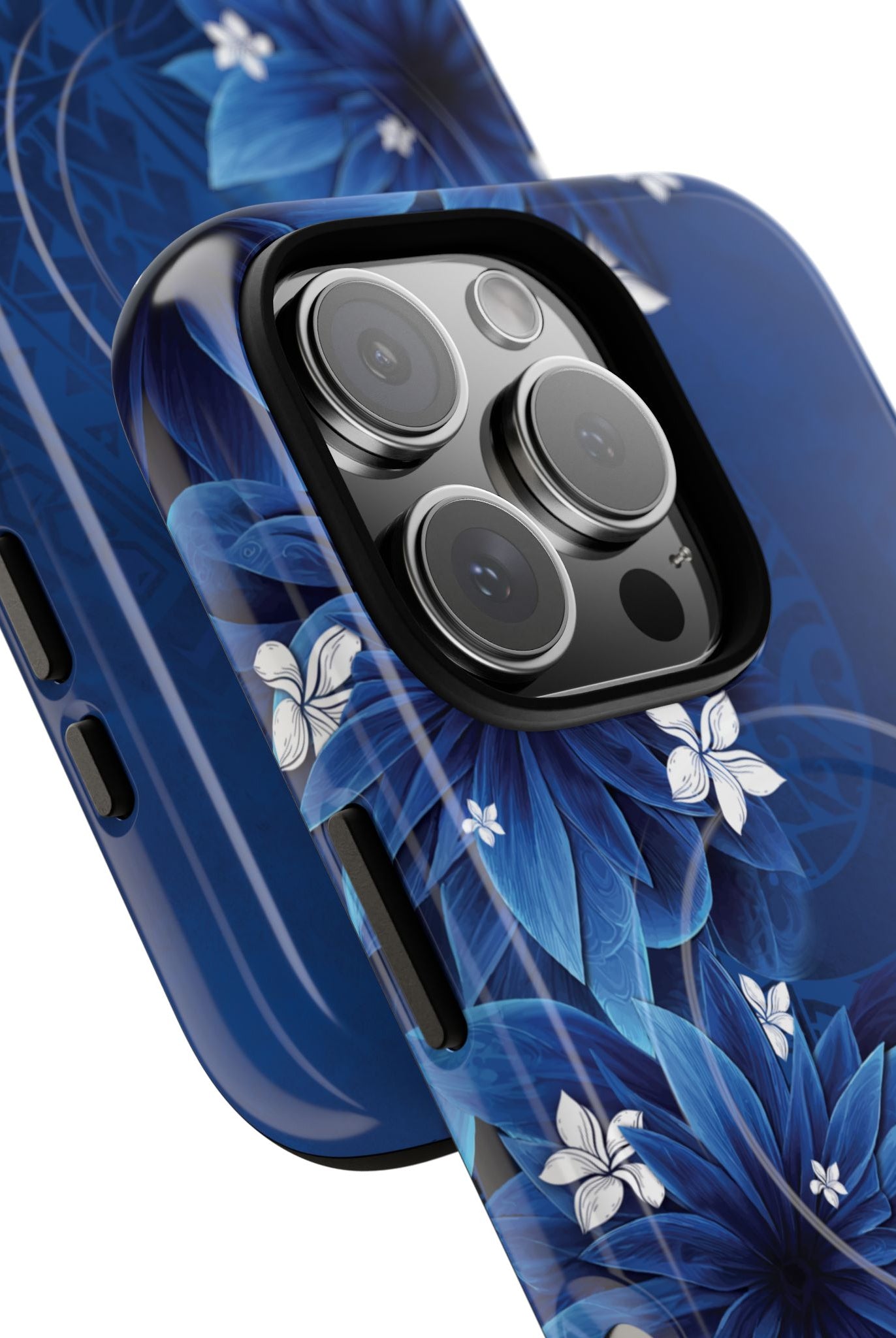 Hoku Pua MagSafe iPhone Case Side View - Dual Layer Drop Protection Hawaiian Phone Case - The Local Banyan