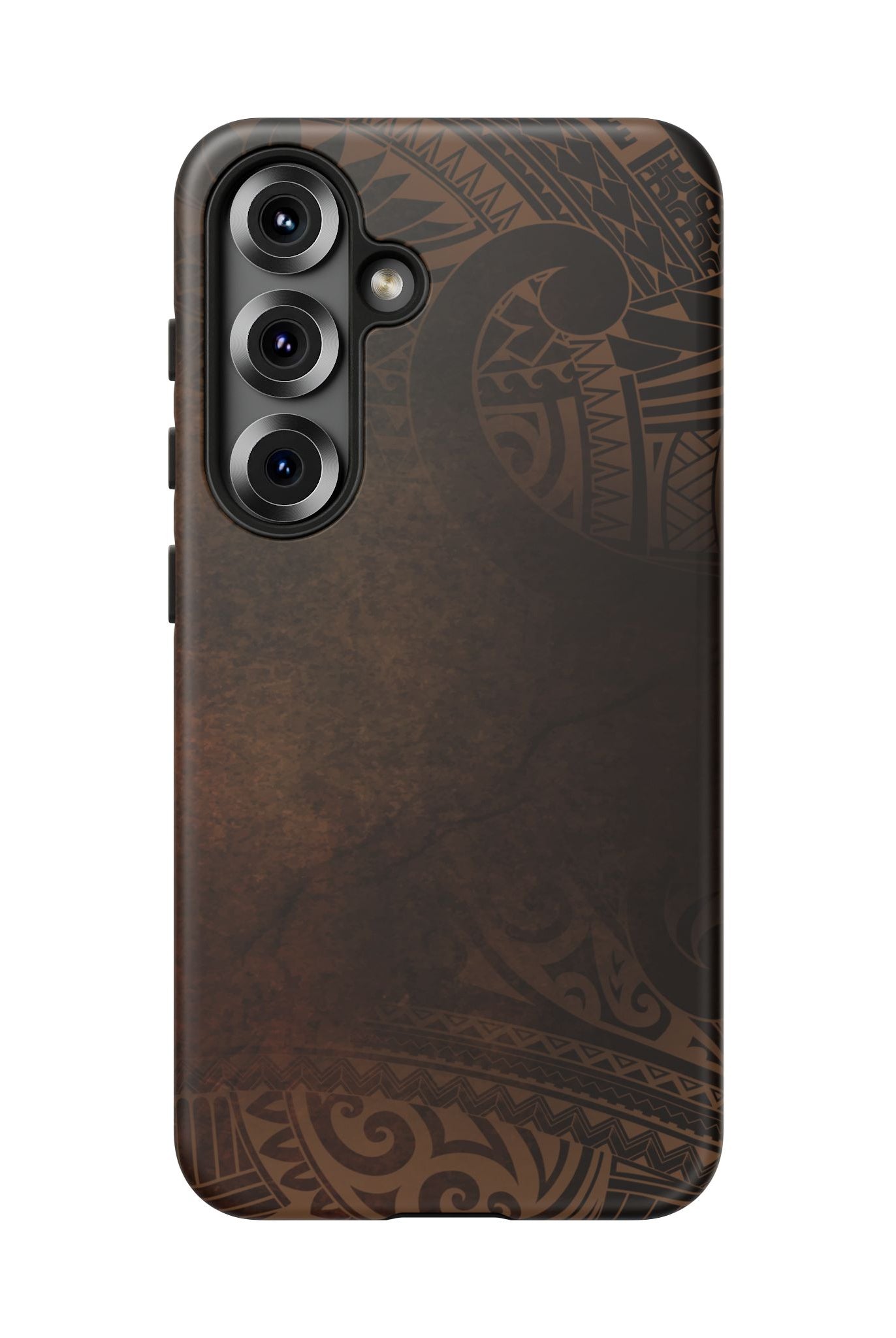 Woman holding Aloha Aina Tough Samsung Galaxy Case - Hawaiian Earth Tone Polynesian Tribal Design - The Local Banyan