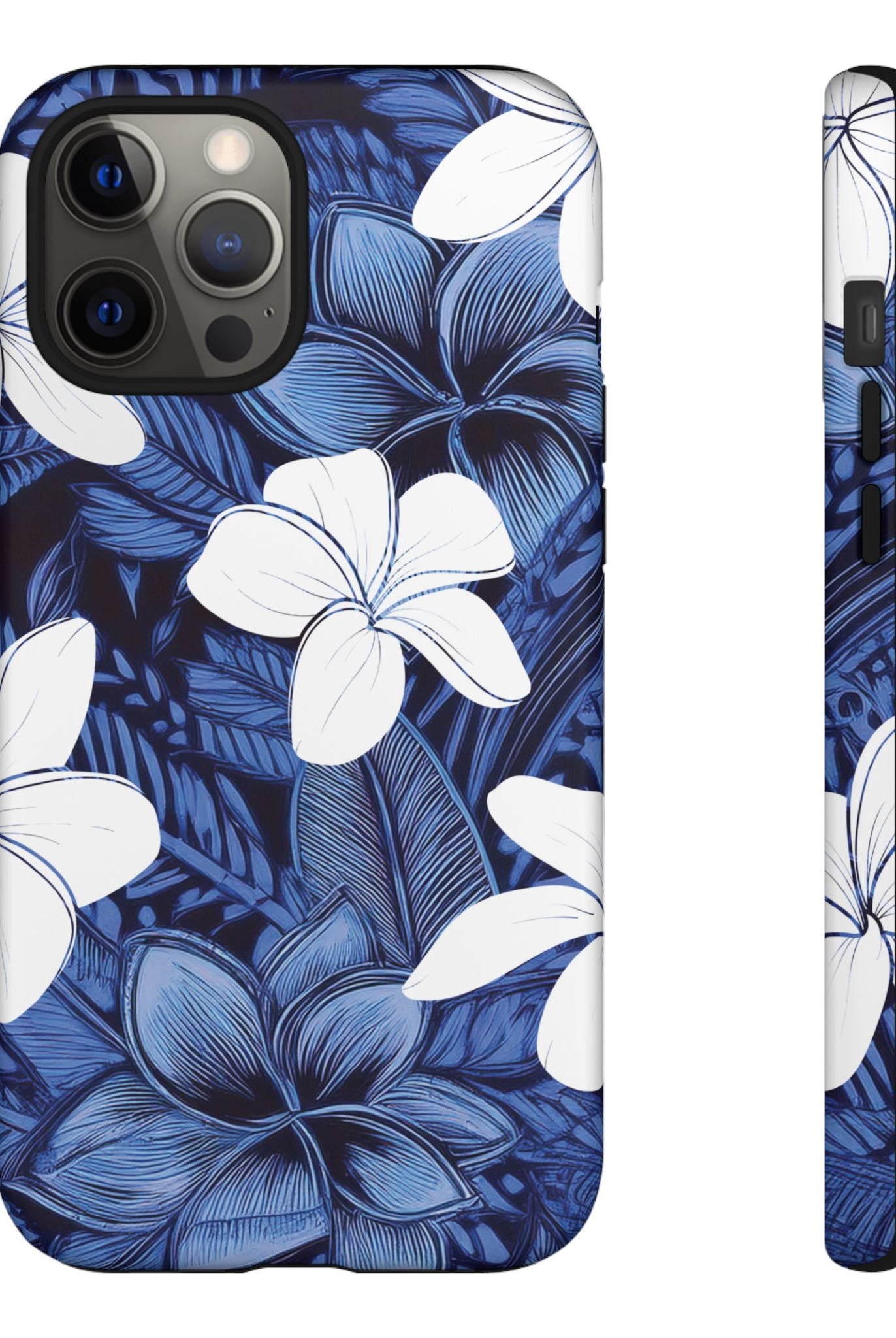 Eternal Blue Plumeria Tough Case for iPhone Phone Case The Local Banyan iPhone 12 Pro Max Matte