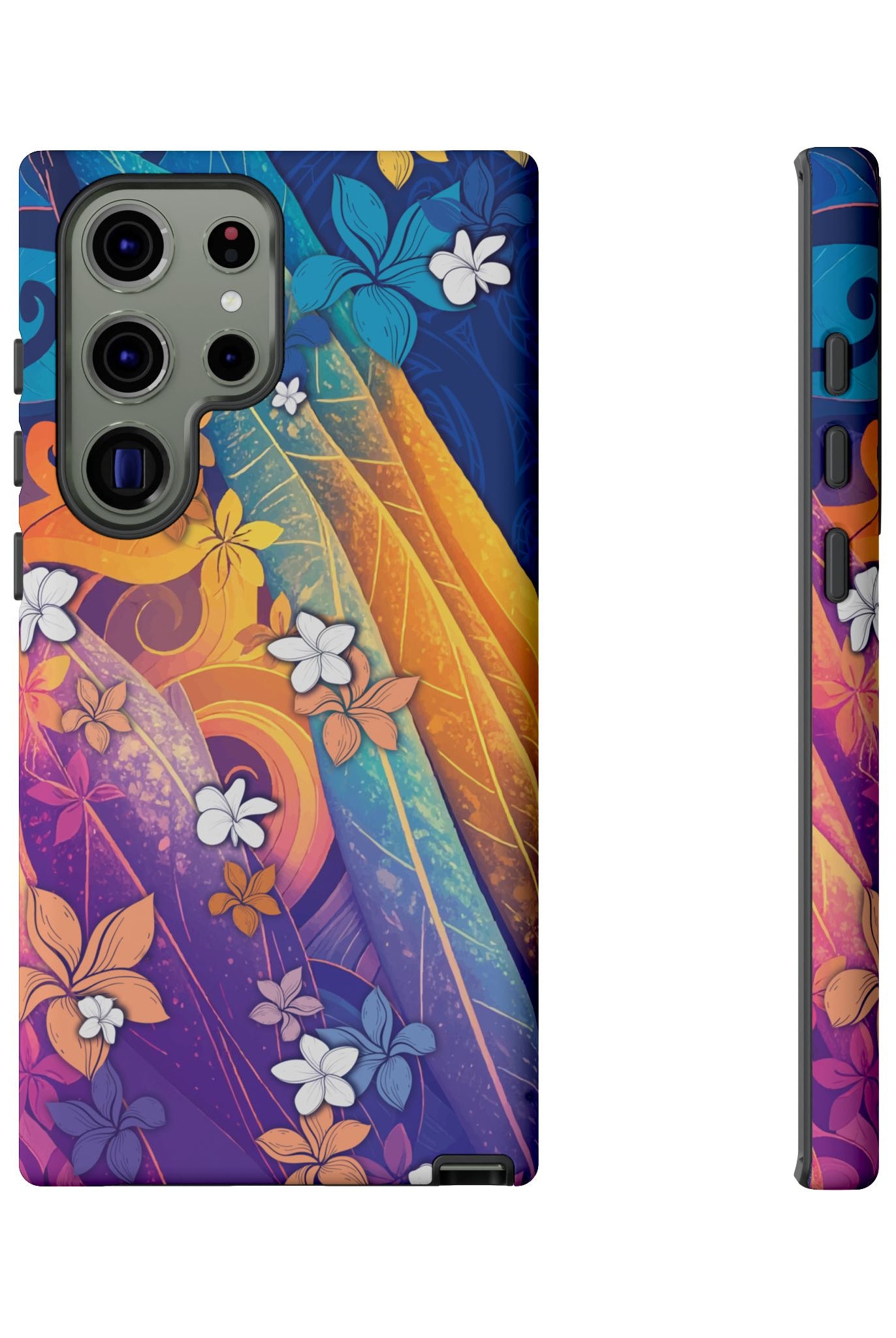 Mauna Sunrise Tough Samsung Galaxy Case Side View - Dual Layer Drop Protection Hawaiian Phone Case - The Local Banyan