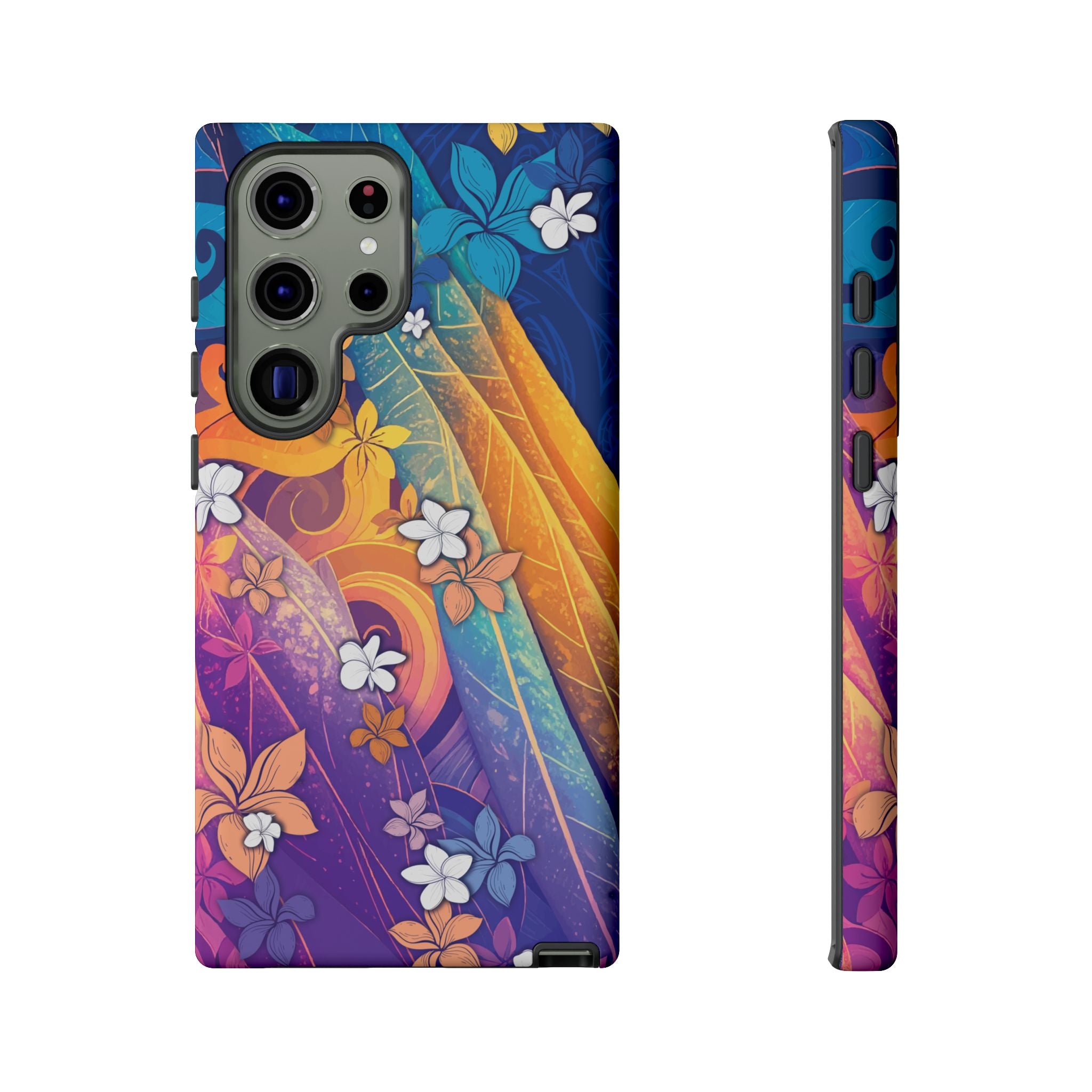 Mauna Sunrise Tough Samsung Galaxy Case Side View - Dual Layer Drop Protection Hawaiian Phone Case - The Local Banyan