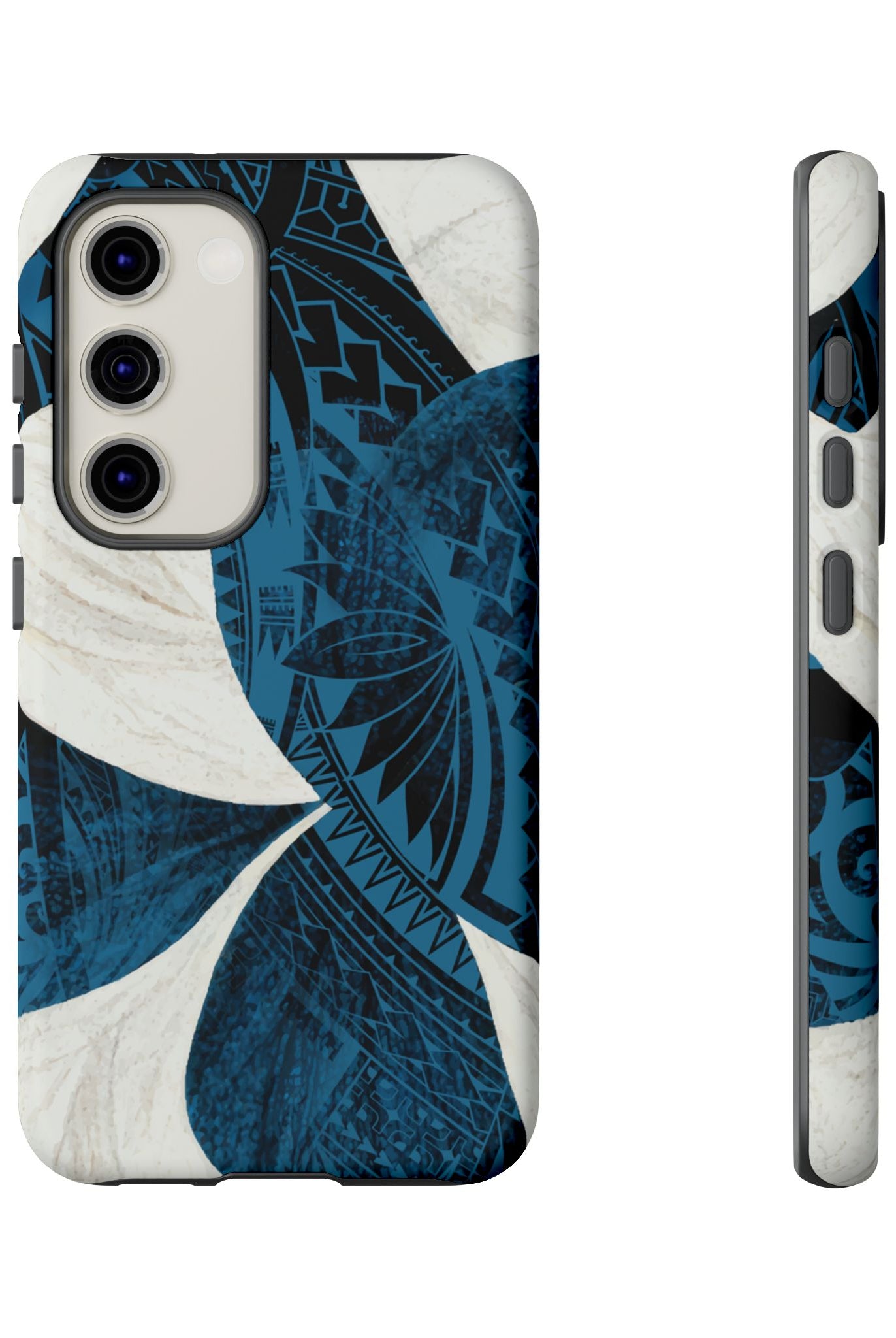 Hana Breeze Tough Samsung Galaxy Case Side View - Dual Layer Drop Protection Hawaiian Phone Case - The Local Banyan