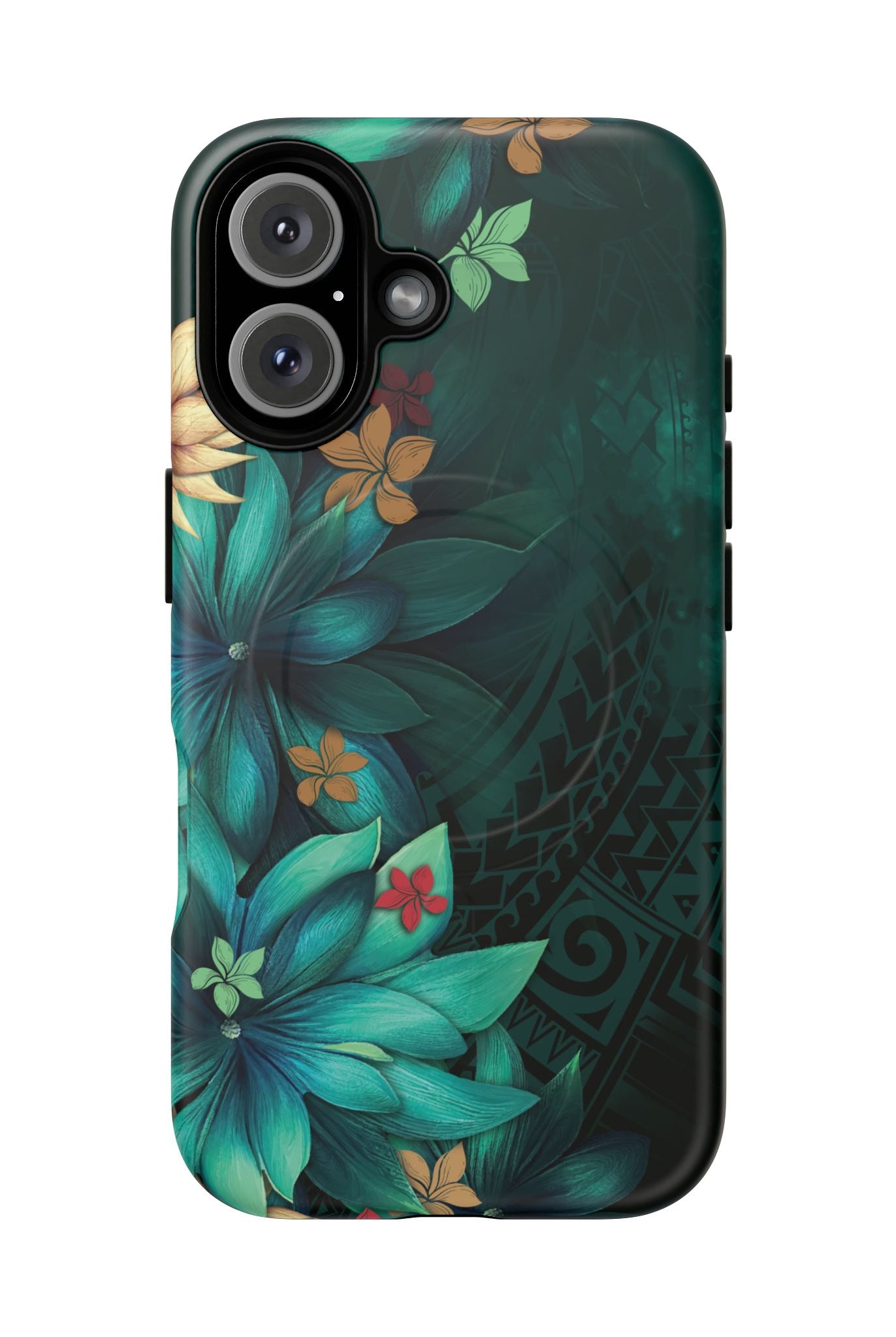 Aloha Whispers MagSafe iPhone Case iPhone 16 Matte - Hawaiian Abstract Green Floral Polynesian Design - The Local Banyan