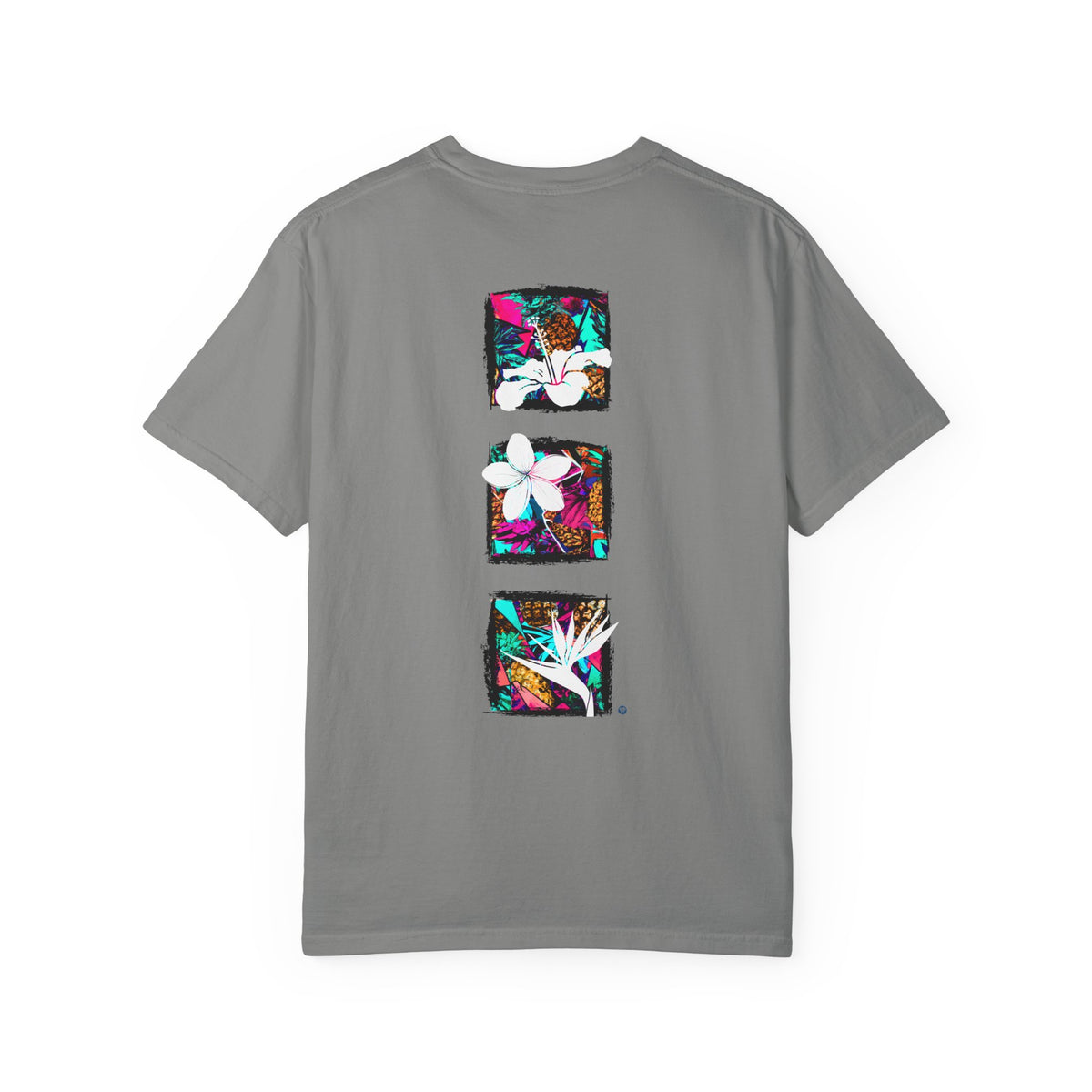 Pineapple Blossom Garment Dyed Tee Topaz Blue 4XL The Local Banyan