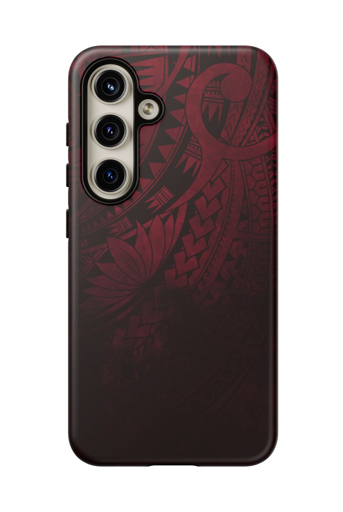 Eternal Ember Tough Samsung Galaxy Case Detail View - Hawaiian Red Tribal Polynesian Design Close Up - The Local Banyan