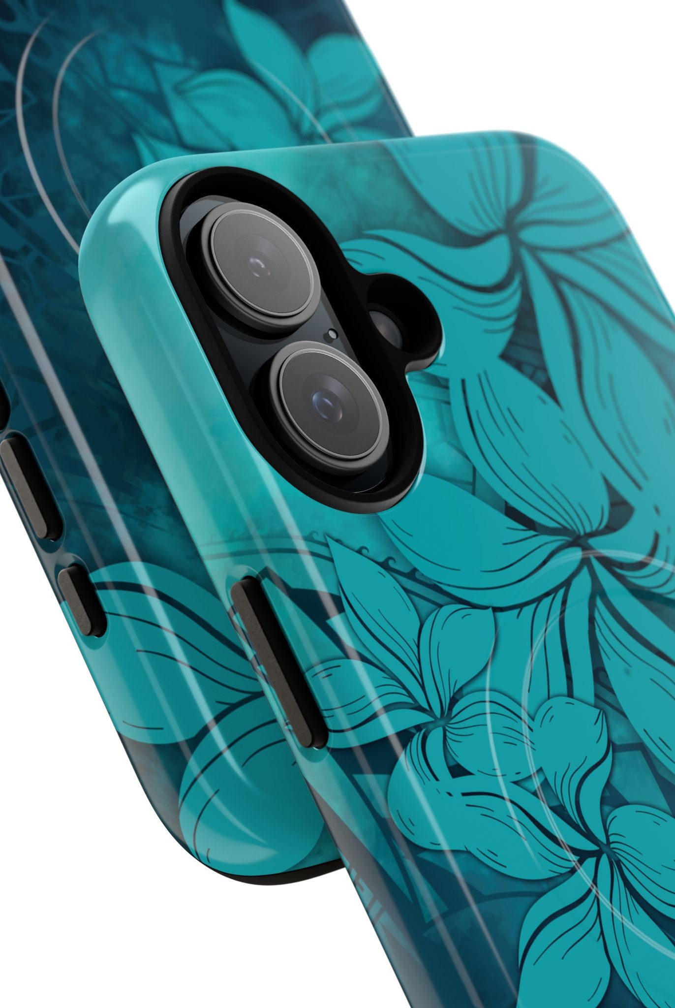 Moana Bloom MagSafe iPhone Case Side View - Dual Layer Drop Protection Hawaiian Phone Case - The Local Banyan