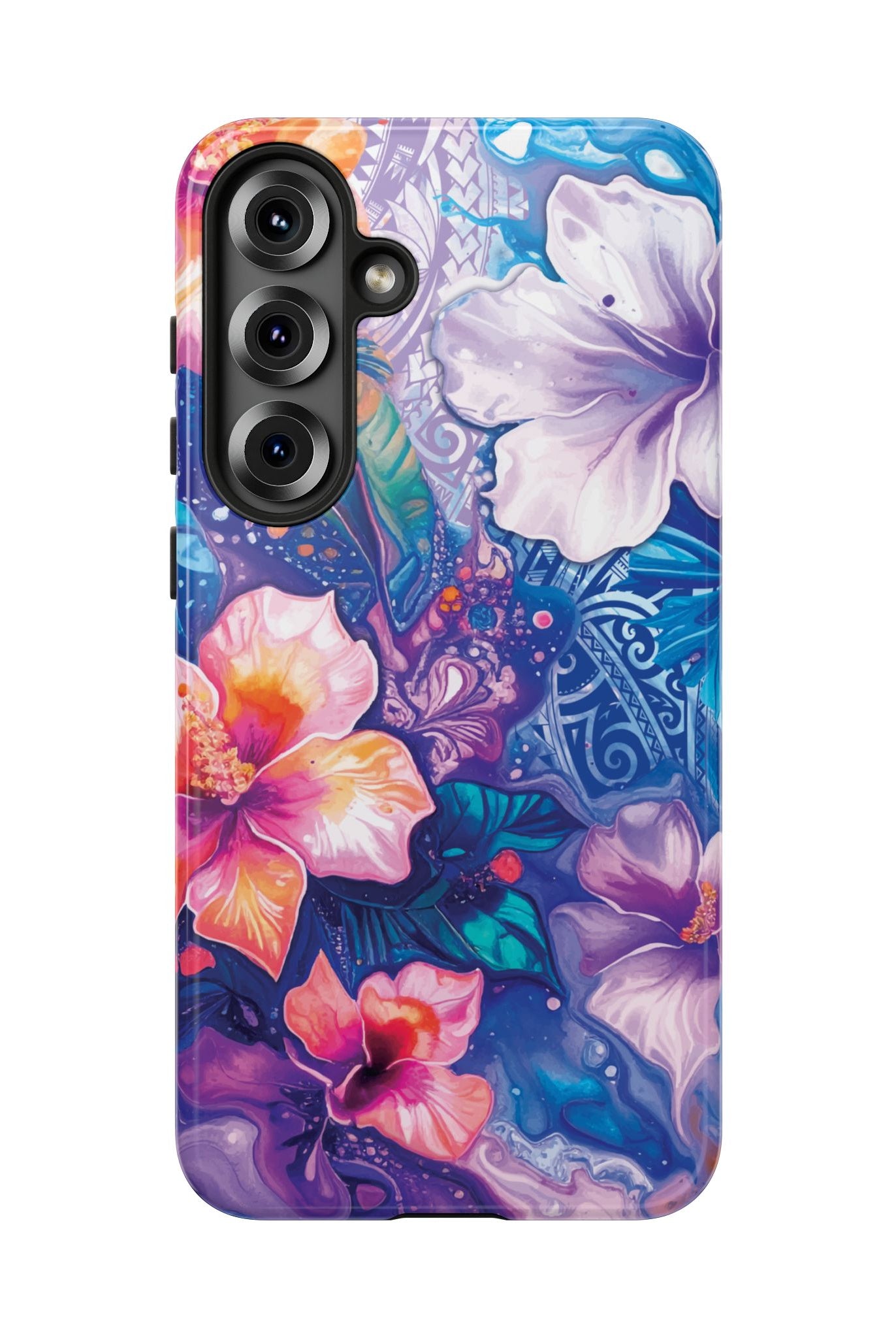 Aloha Wai Tough Samsung Galaxy Case Side View - Dual Layer Drop Protection Hawaiian Phone Case - The Local Banyan