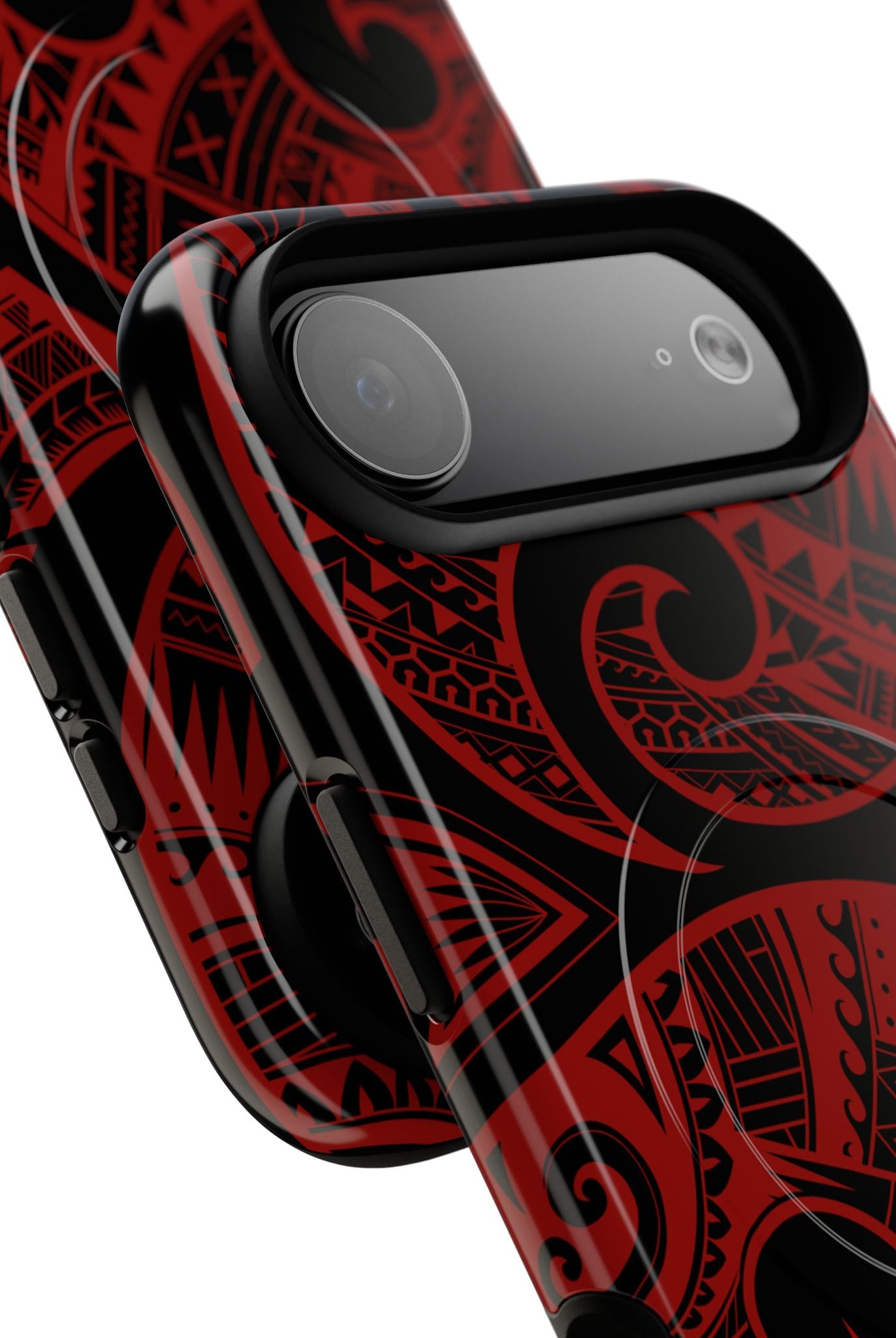 Island Tribal MagSafe iPhone Case Side View - Dual Layer Drop Protection Hawaiian Phone Case - The Local Banyan