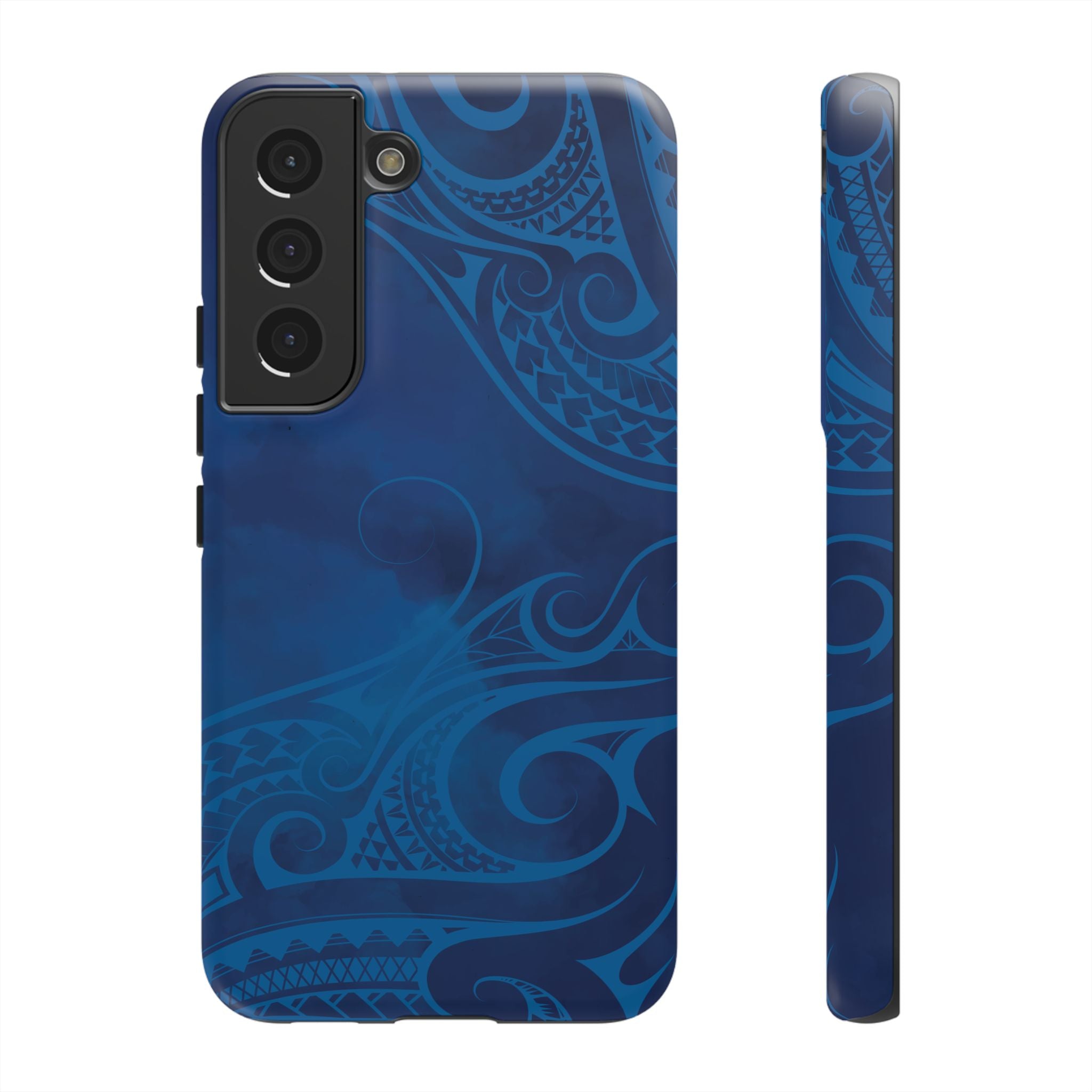Kai Legacy Tough Samsung Galaxy Case Samsung Galaxy S22 Matte - Hawaiian Ocean Blue Polynesian Tribal Design - The Local Banyan