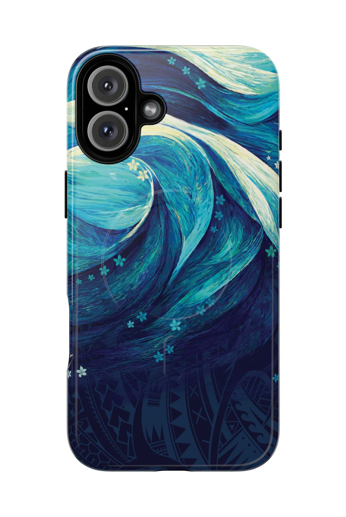 Eternal Mana MagSafe iPhone Case iPhone 16 Plus Glossy - Hawaiian Ocean Wave Polynesian Tribal Design - The Local Banyan