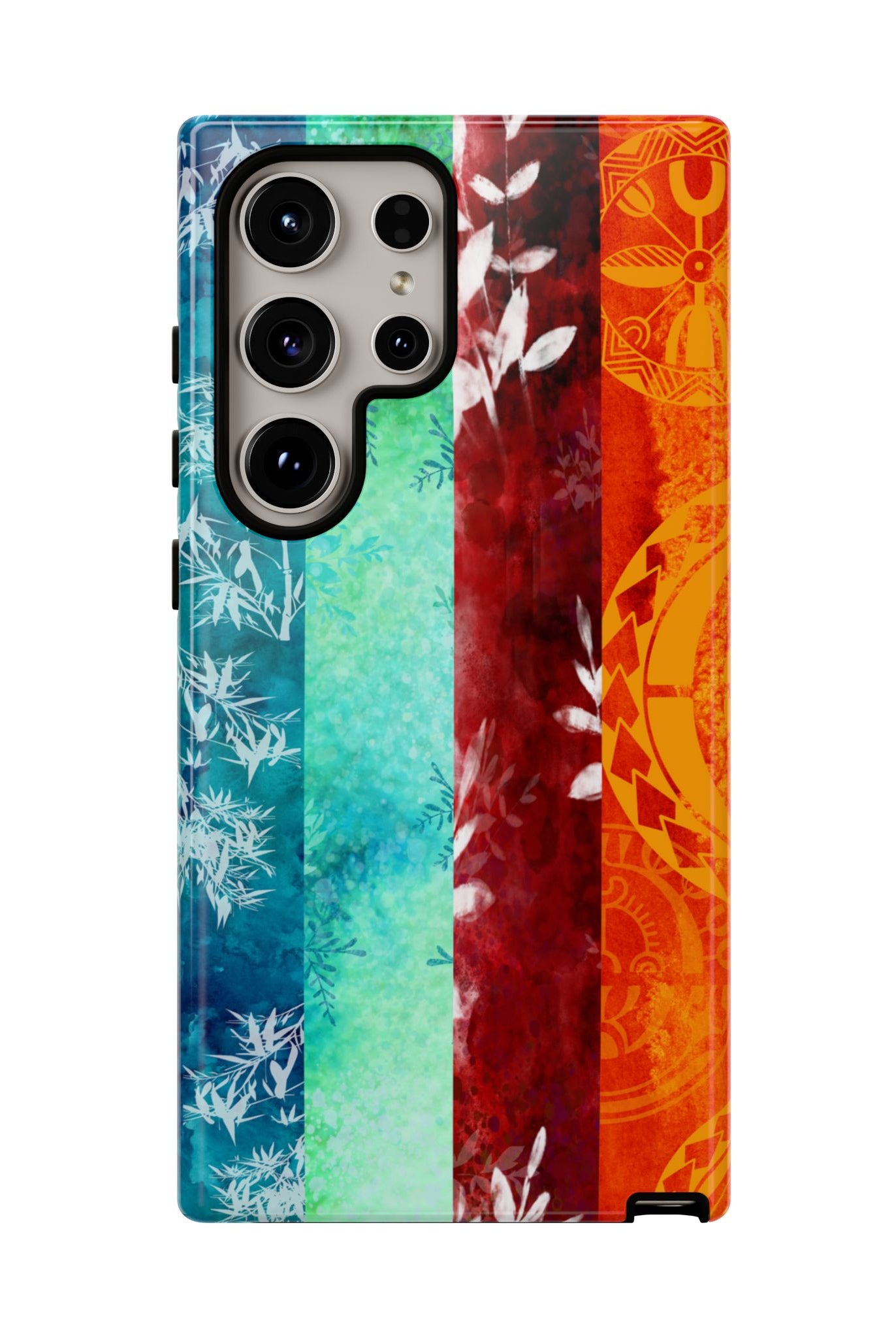 Island Vibes Tough Samsung Galaxy Case Side View - Dual Layer Drop Protection Hawaiian Phone Case - The Local Banyan