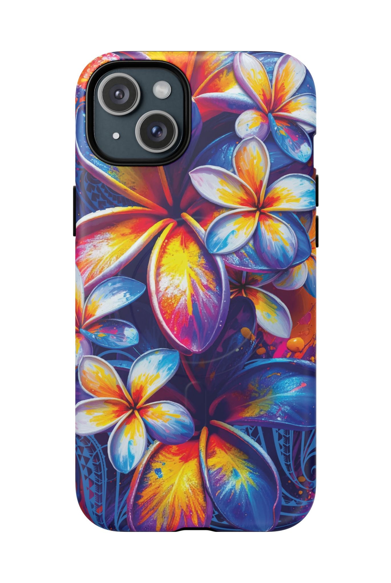 Sunset Ink MagSafe iPhone Case iPhone 15 Plus Matte - Hawaiian Plumeria Street Art Graffiti Tropical Design - The Local Banyan