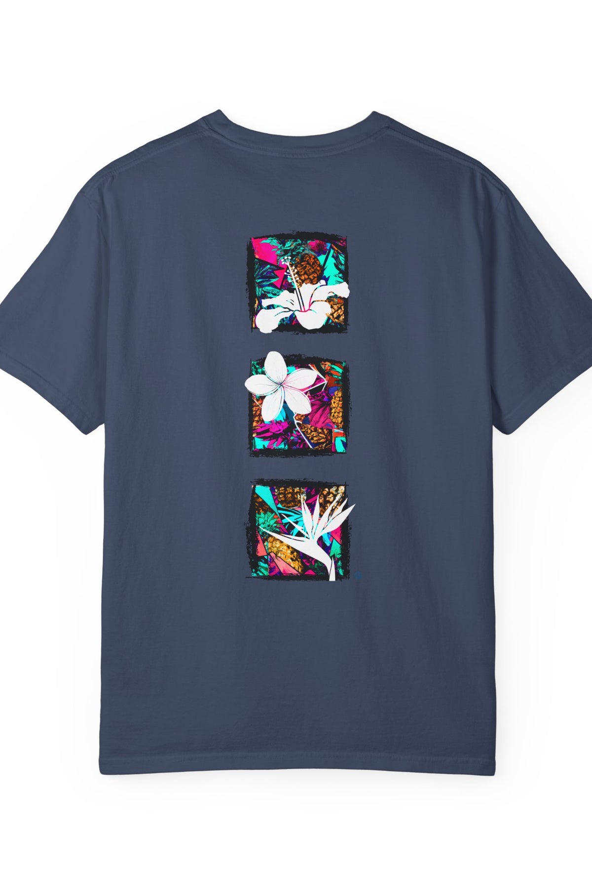 Pineapple Blossom Garment Dyed Tee Topaz Blue 4XL The Local Banyan