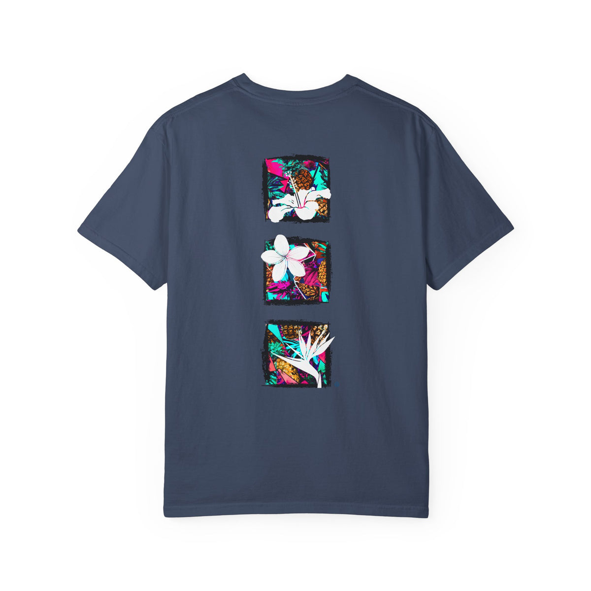 Pineapple Blossom Garment Dyed Tee Topaz Blue 4XL The Local Banyan