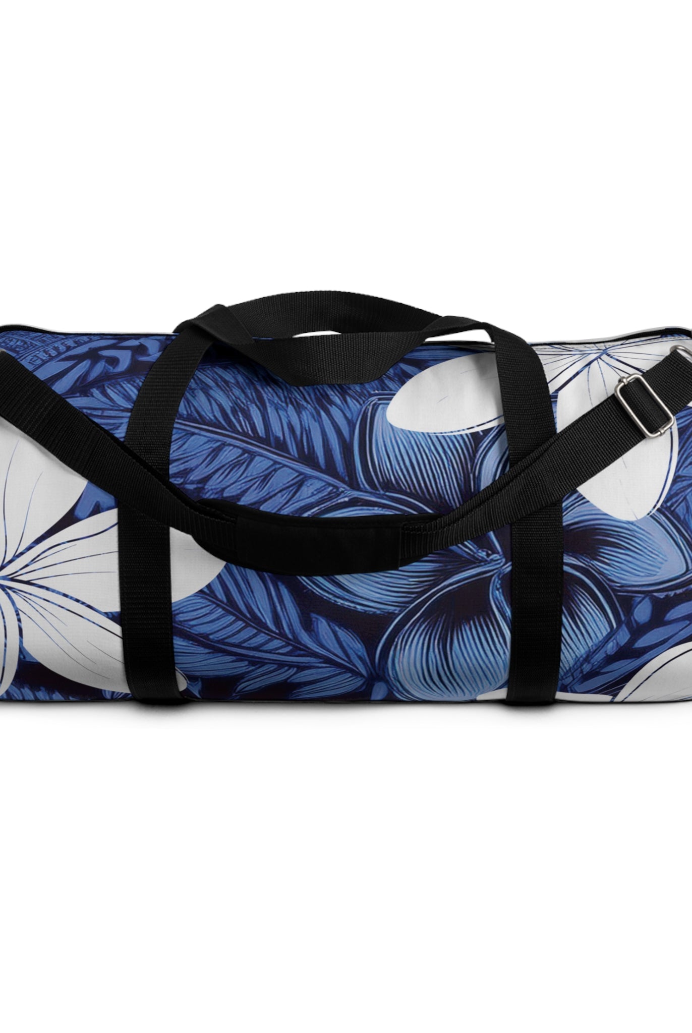 Eternal Blue Plumeria Barrel Duffel Bag Duffels Large