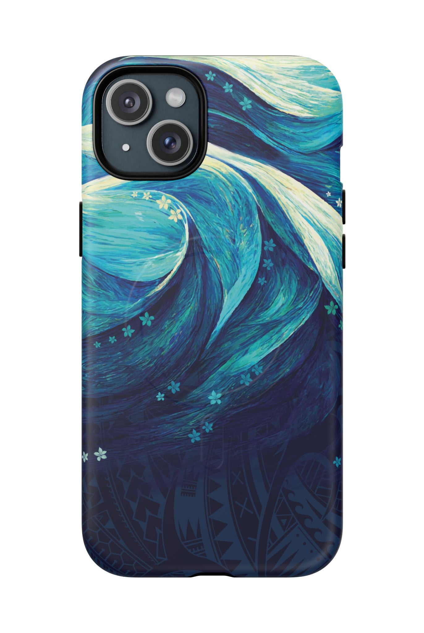 Eternal Mana MagSafe iPhone Case iPhone 15 Plus Matte - Hawaiian Ocean Wave Polynesian Tribal Design - The Local Banyan