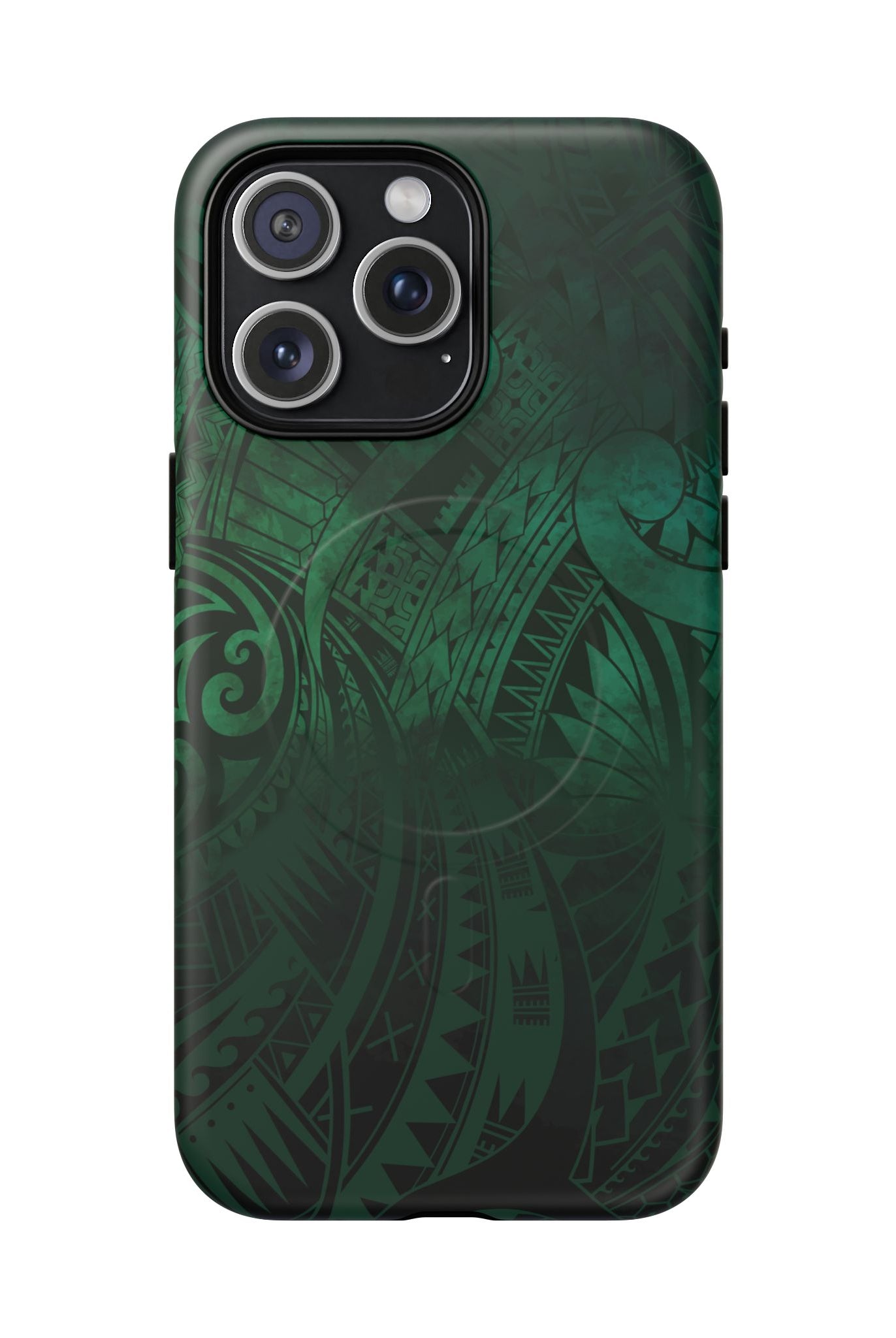 Nahele Spirit MagSafe iPhone Case iPhone 15 Pro Max Matte - Hawaiian Forest Green Polynesian Tribal Design - The Local Banyan