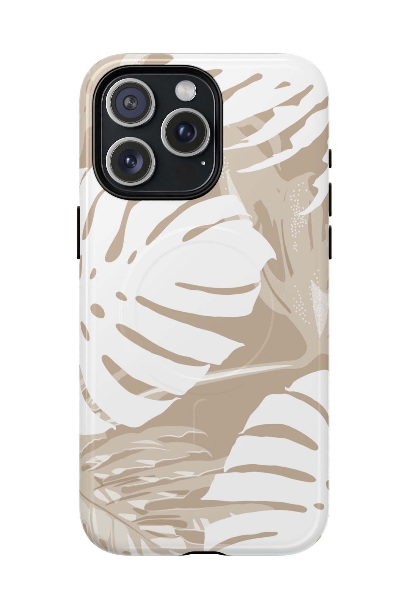 Exotic Monstera MagSafe iPhone Case iPhone 15 Pro Max Glossy - Hawaiian Tropical Monstera Botanical Neutral Design - The Local Banyan