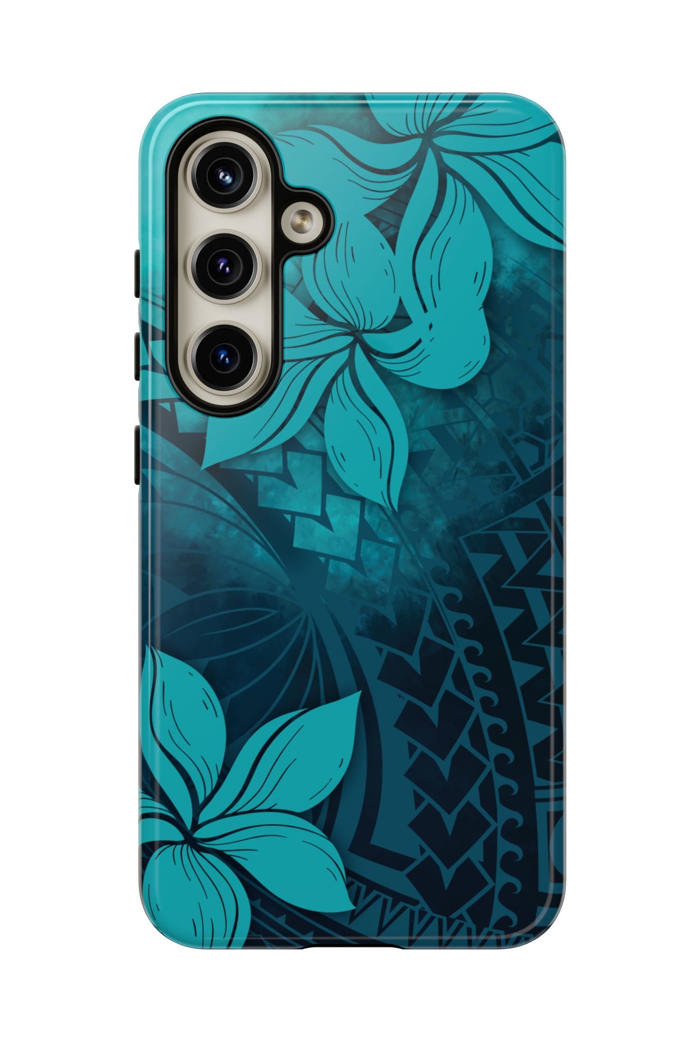 Moana Bloom Tough Samsung Galaxy Case Side View - Dual Layer Drop Protection Hawaiian Phone Case - The Local Banyan