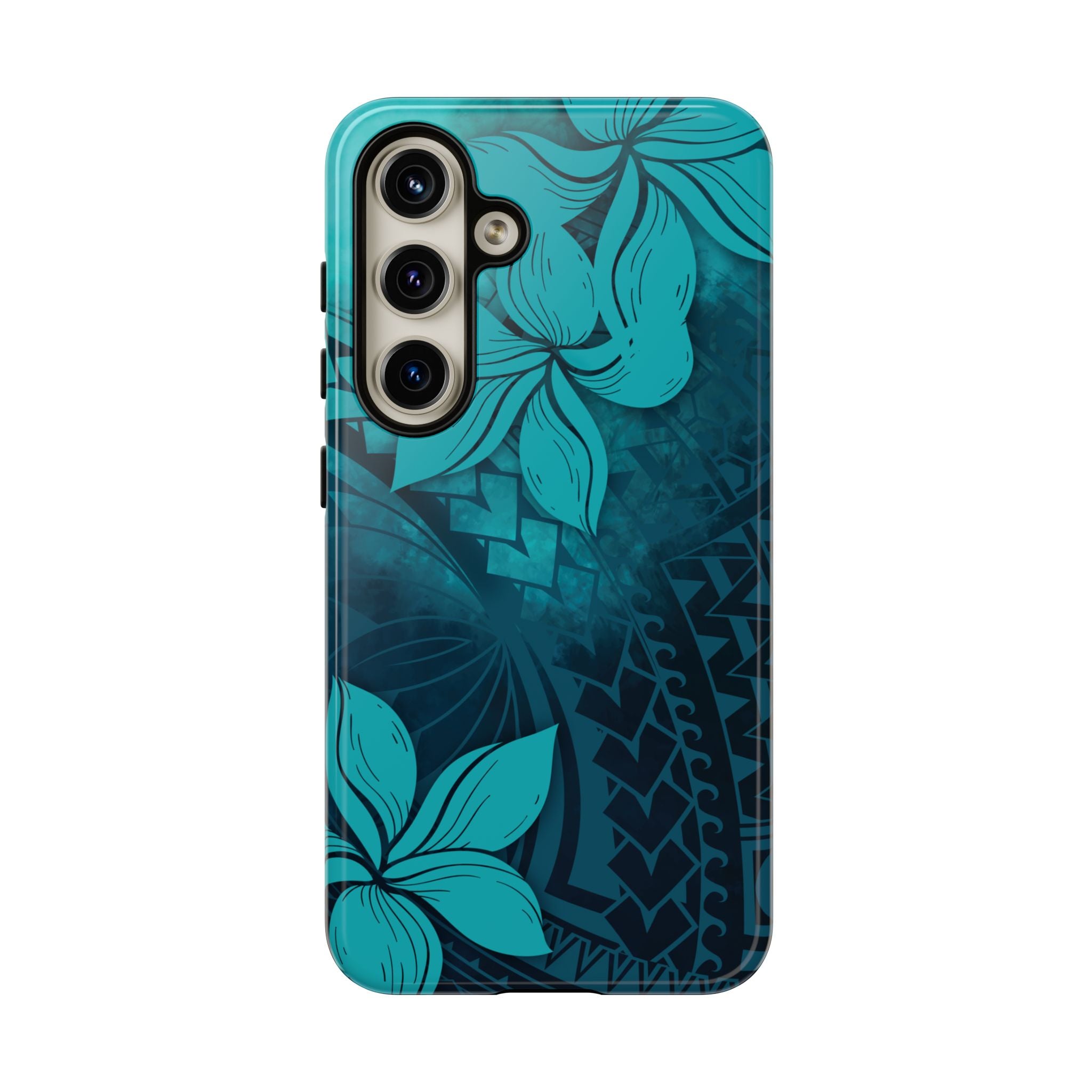 Moana Bloom Tough Samsung Galaxy Case Side View - Dual Layer Drop Protection Hawaiian Phone Case - The Local Banyan