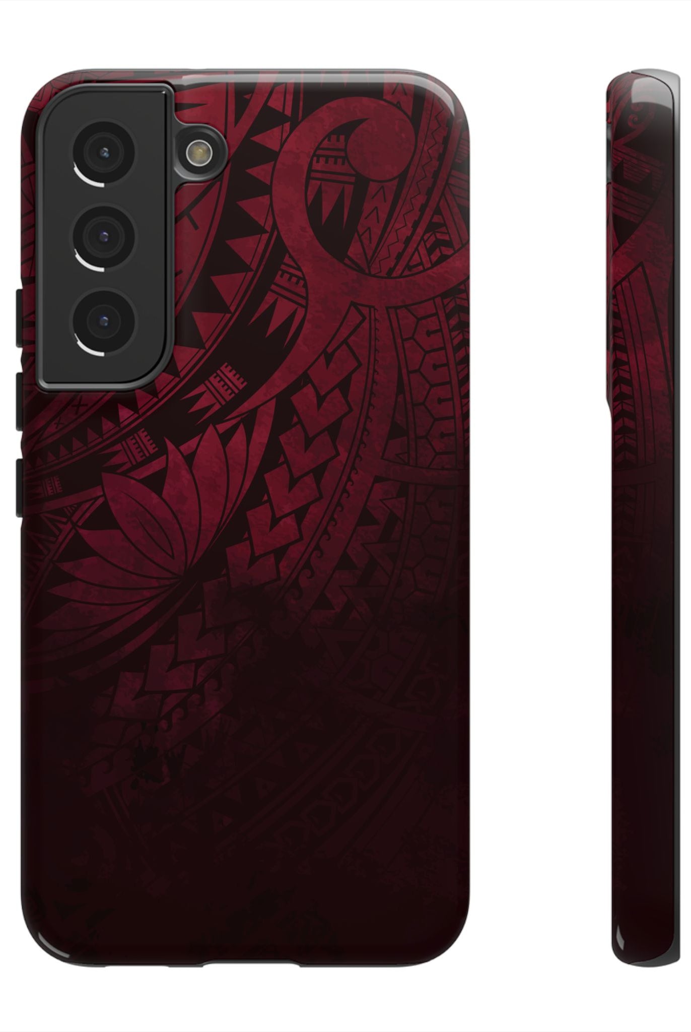 Eternal Ember Tough Samsung Galaxy Case Samsung Galaxy S22 Glossy - Hawaiian Red Tribal Polynesian Design - The Local Banyan