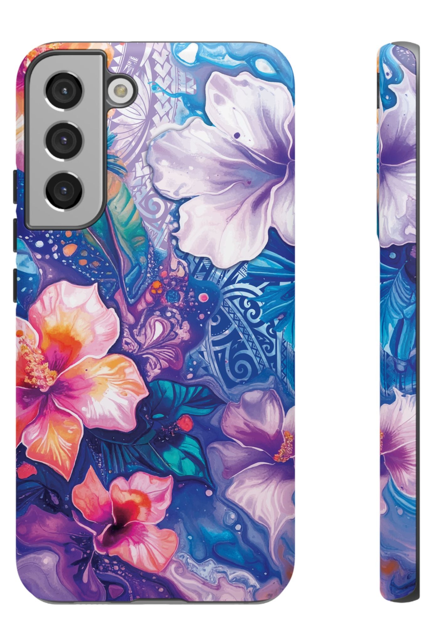 Aloha Wai Tough Samsung Galaxy Case Samsung Galaxy S22 Plus Matte - Hawaiian Aloha Tropical Floral Design - The Local Banyan
