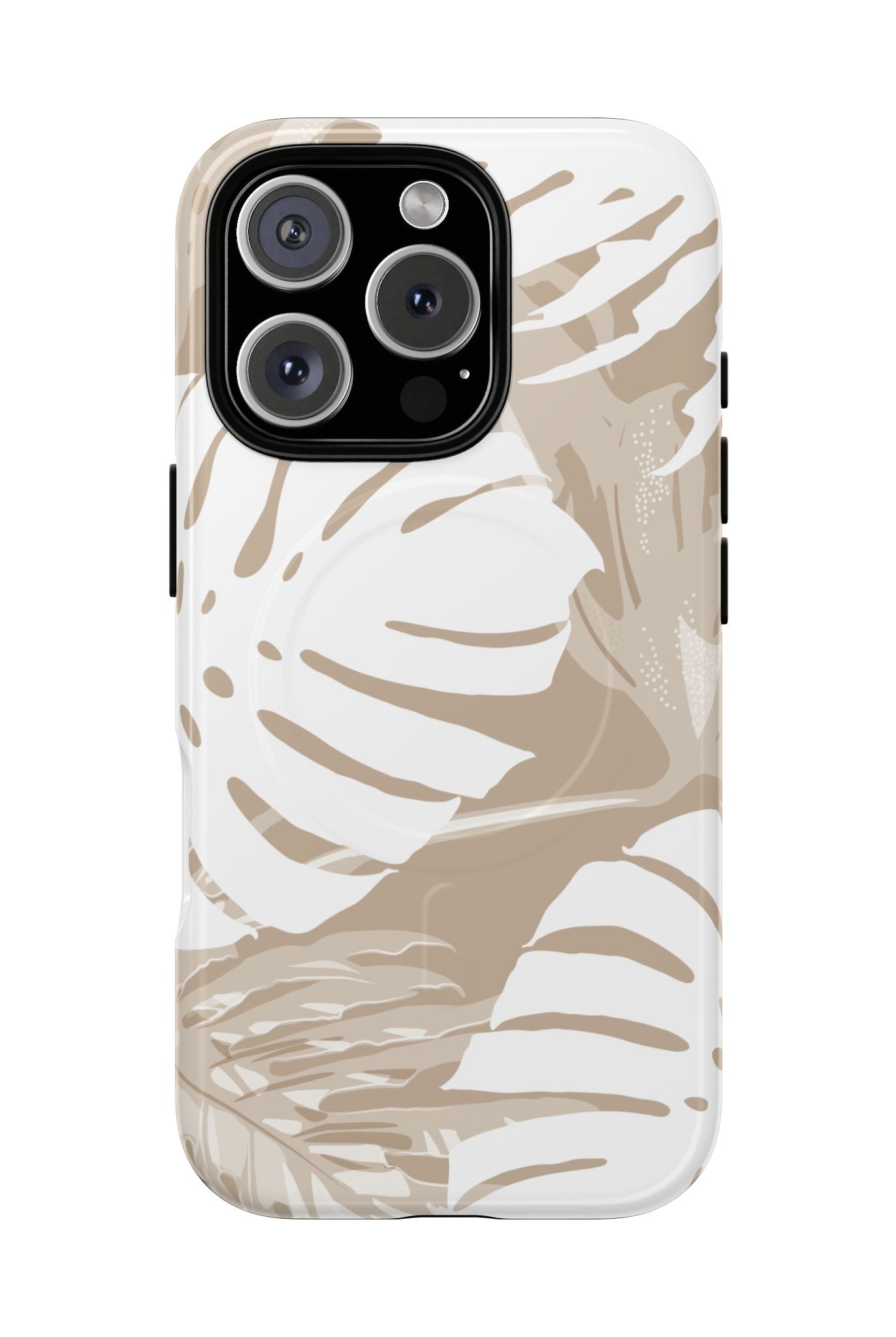 Exotic Monstera MagSafe iPhone Case iPhone 16 Pro Glossy - Hawaiian Tropical Monstera Botanical Neutral Design - The Local Banyan