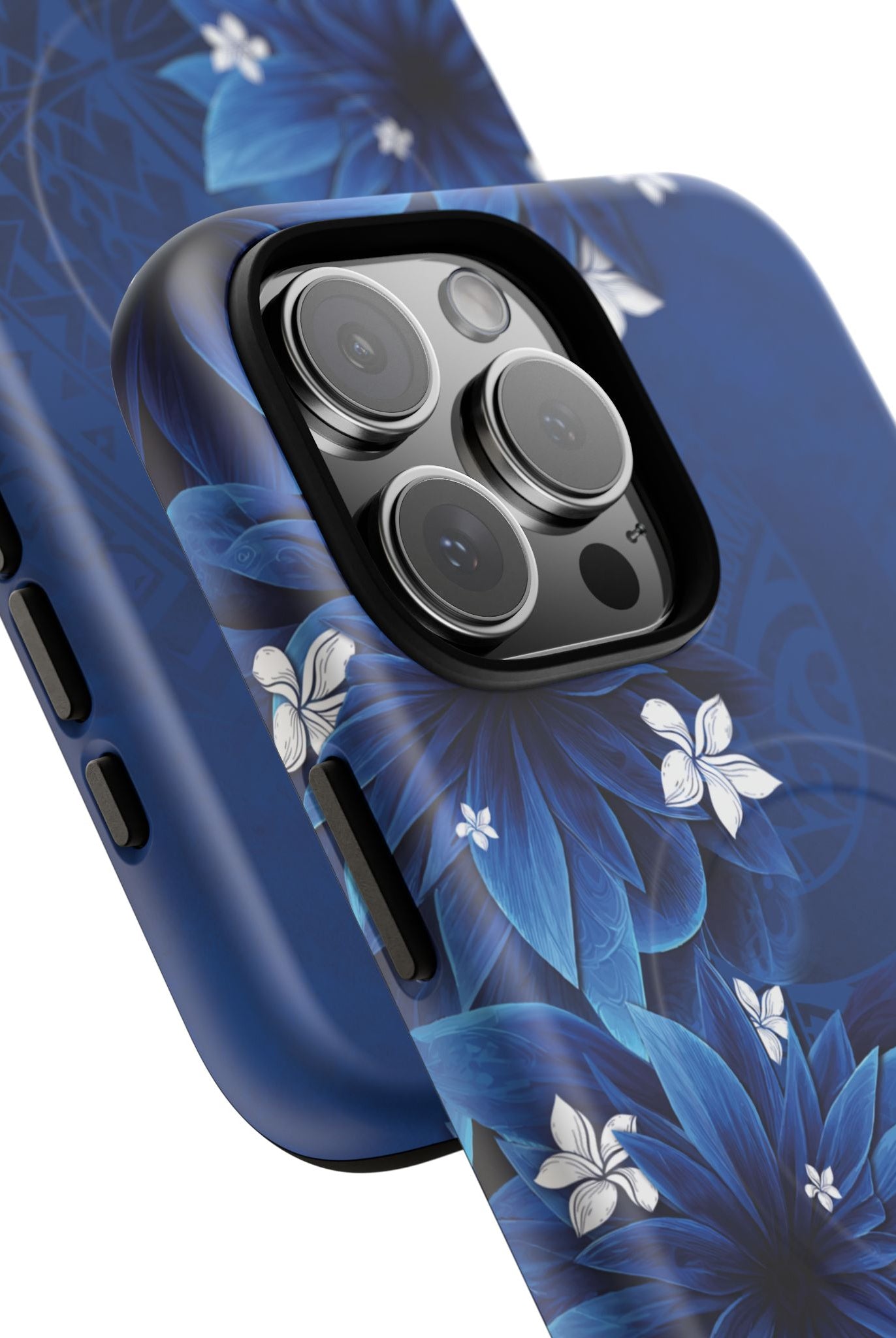 Hoku Pua MagSafe iPhone Case Side View - Dual Layer Drop Protection Hawaiian Phone Case - The Local Banyan