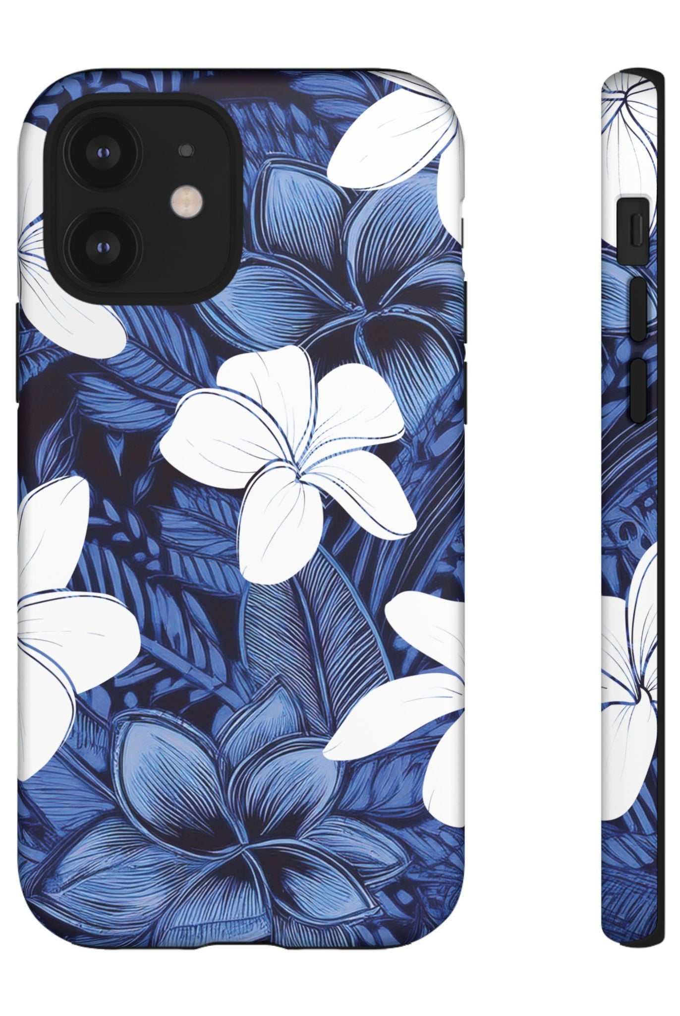 Eternal Blue Plumeria Tough Case for iPhone Phone Case The Local Banyan iPhone 12 Matte