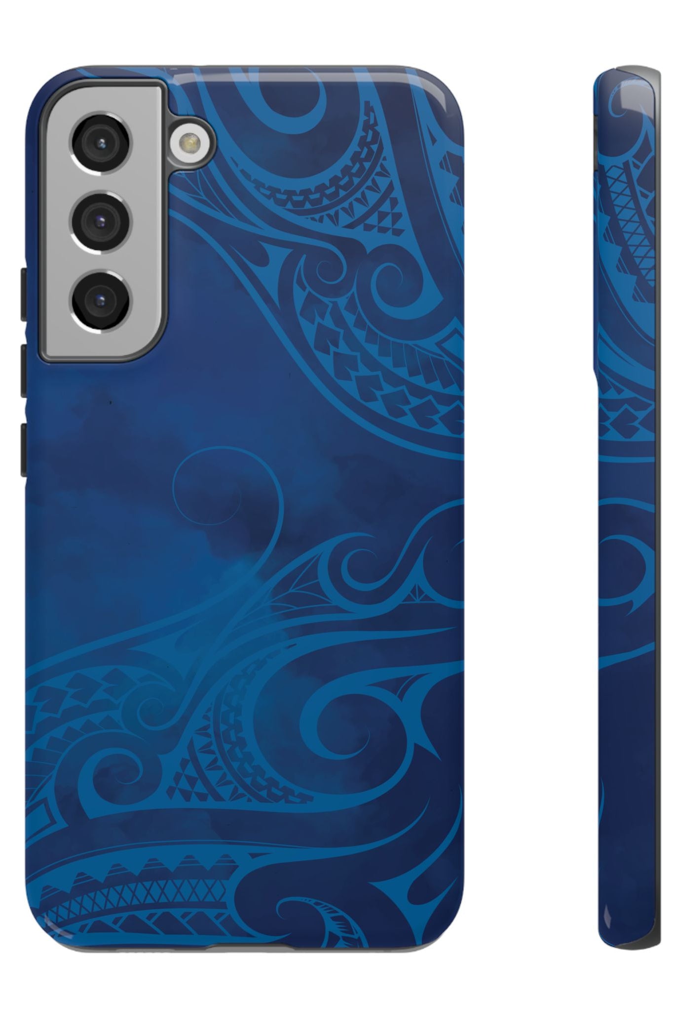 Kai Legacy Tough Samsung Galaxy Case Samsung Galaxy S22 Plus Glossy - Hawaiian Ocean Blue Polynesian Tribal Design - The Local Banyan
